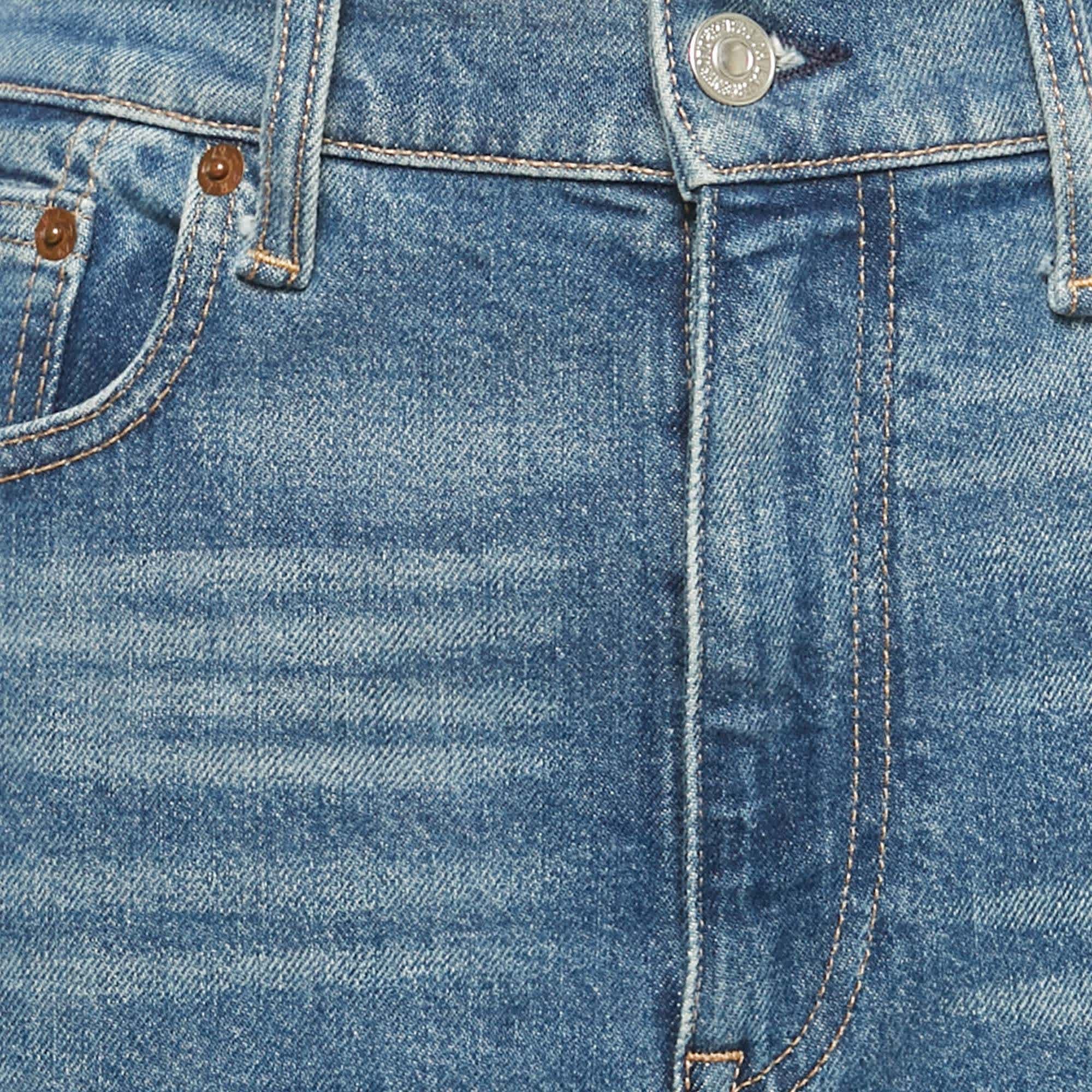 Polo Ralph Lauren Blue Logo Embroidered Denim Jodhpur Jeans M Waist