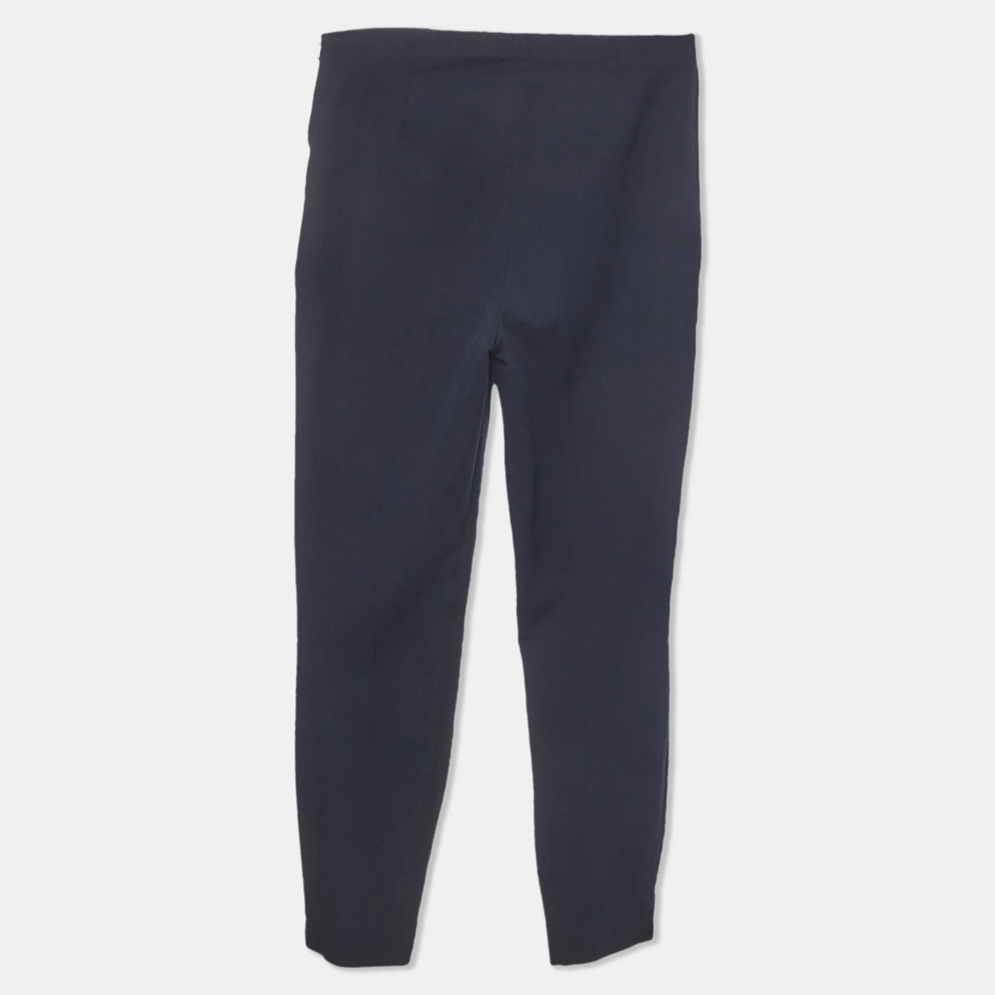 Polo Ralph Lauren Blue Stretch Cotton High Waist Trousers