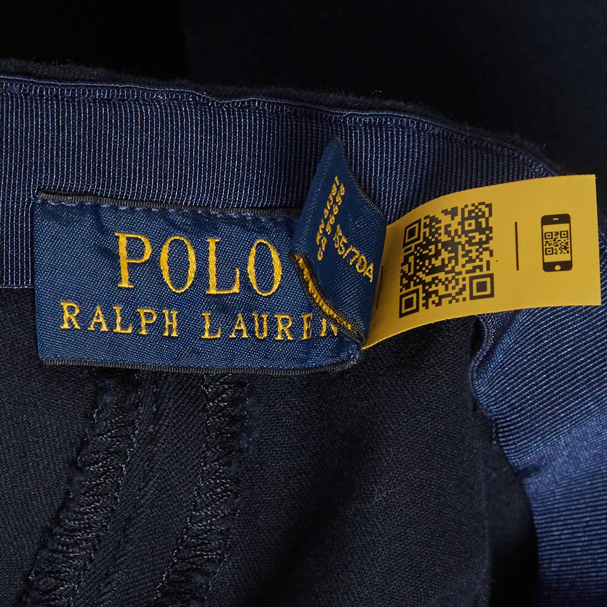 Polo Ralph Lauren Blue Stretch Cotton High Waist Trousers