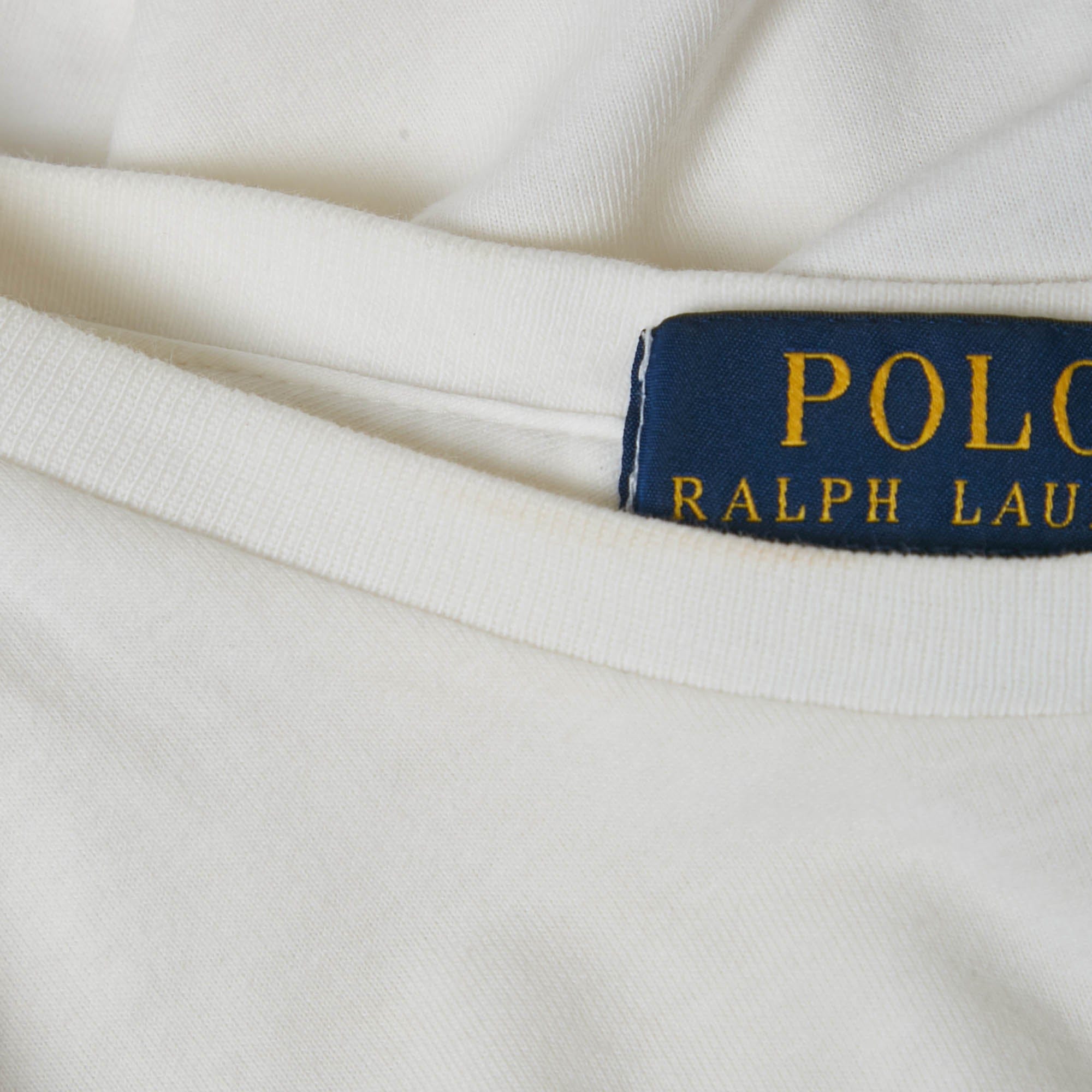 Polo Ralph Lauren White Teddy Print Jersey T - Shirt