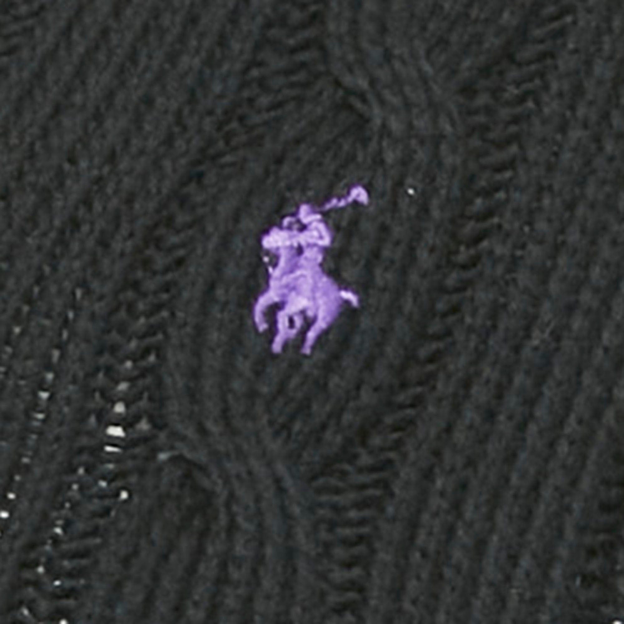 Polo Ralph Lauren Black Cable Knit V - Neck Sweater