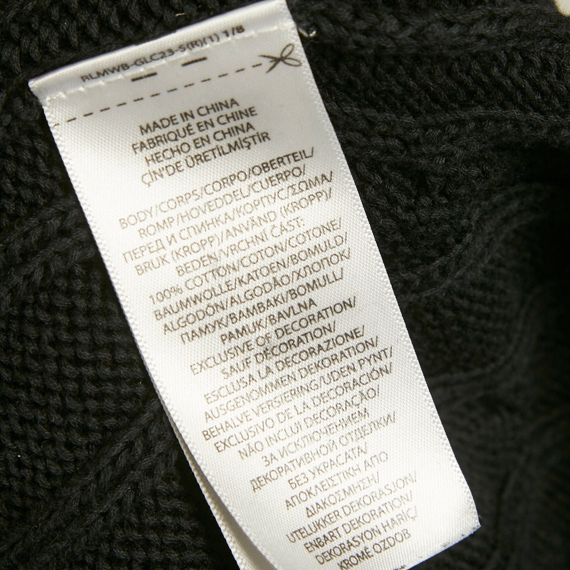 Polo Ralph Lauren Black Cable Knit V - Neck Sweater
