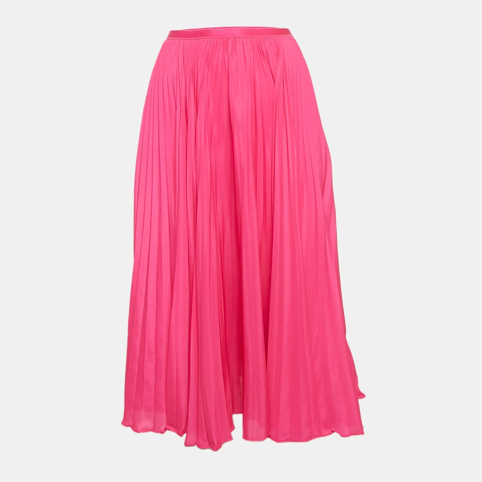 Polo Ralph Lauren Pink Plisse Crepe Midi Skirt