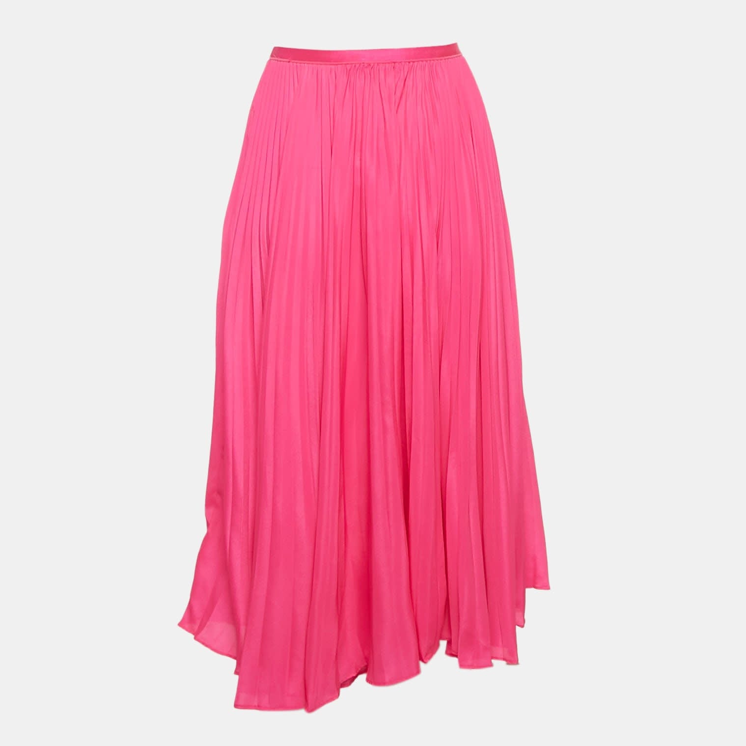 Polo Ralph Lauren Pink Plisse Crepe Midi Skirt