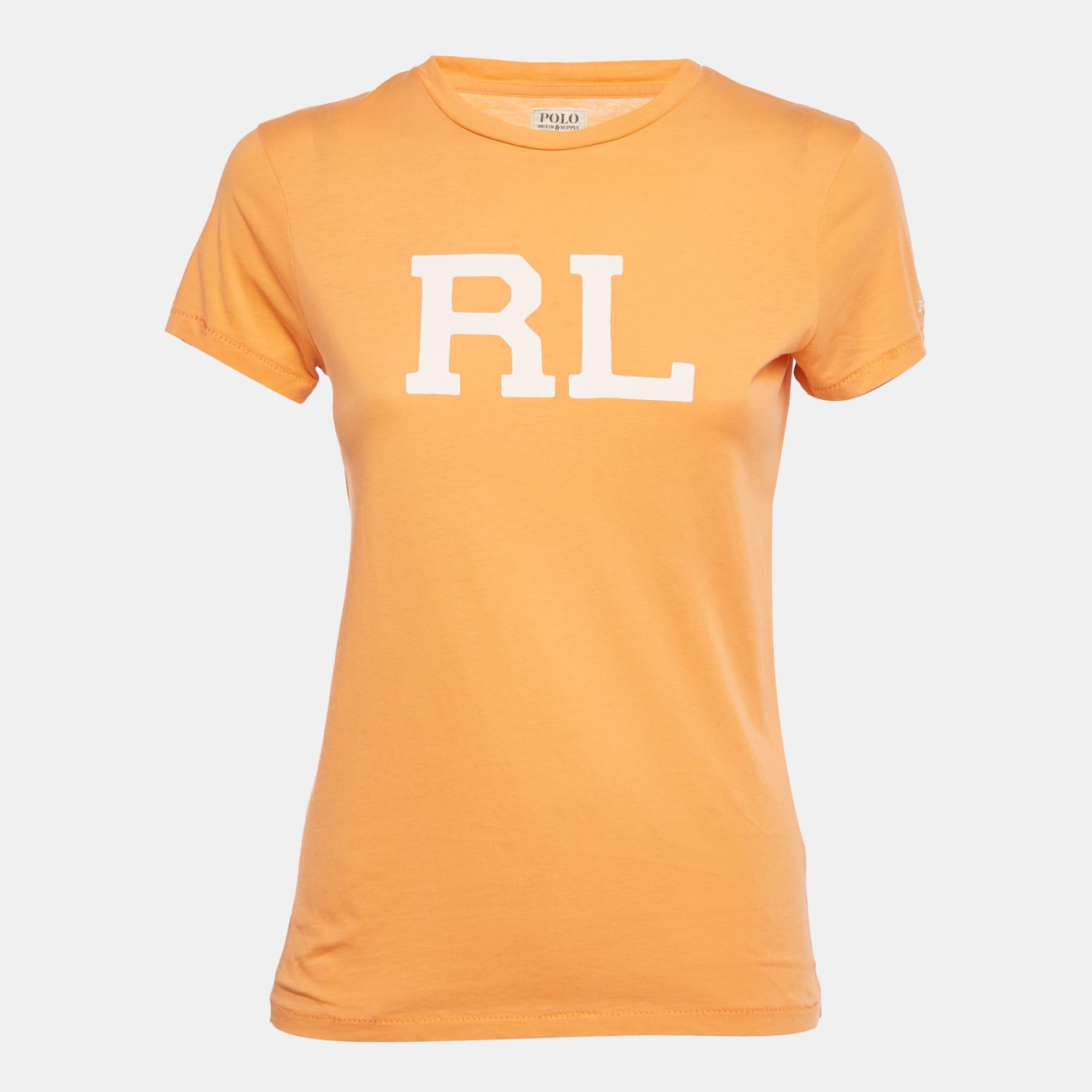 Polo Ralph Lauren Orange Logo Print Jersey T - Shirt