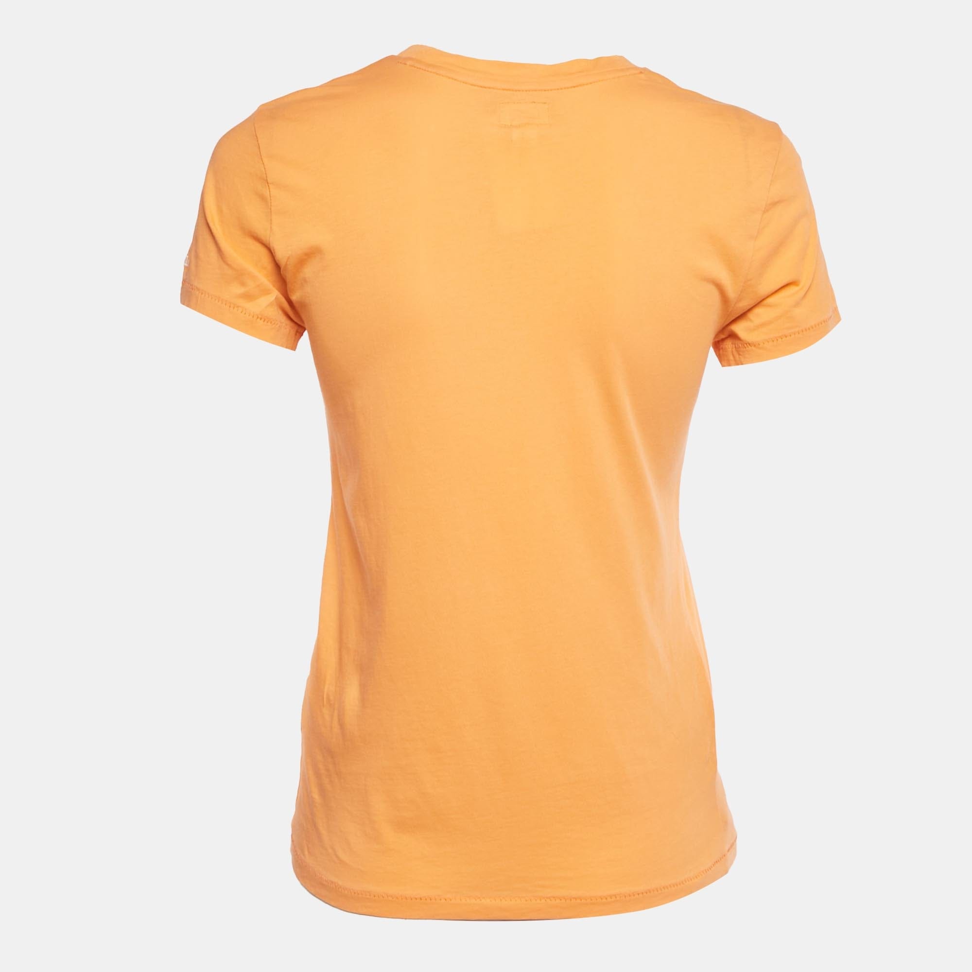 Polo Ralph Lauren Orange Logo Print Jersey T - Shirt