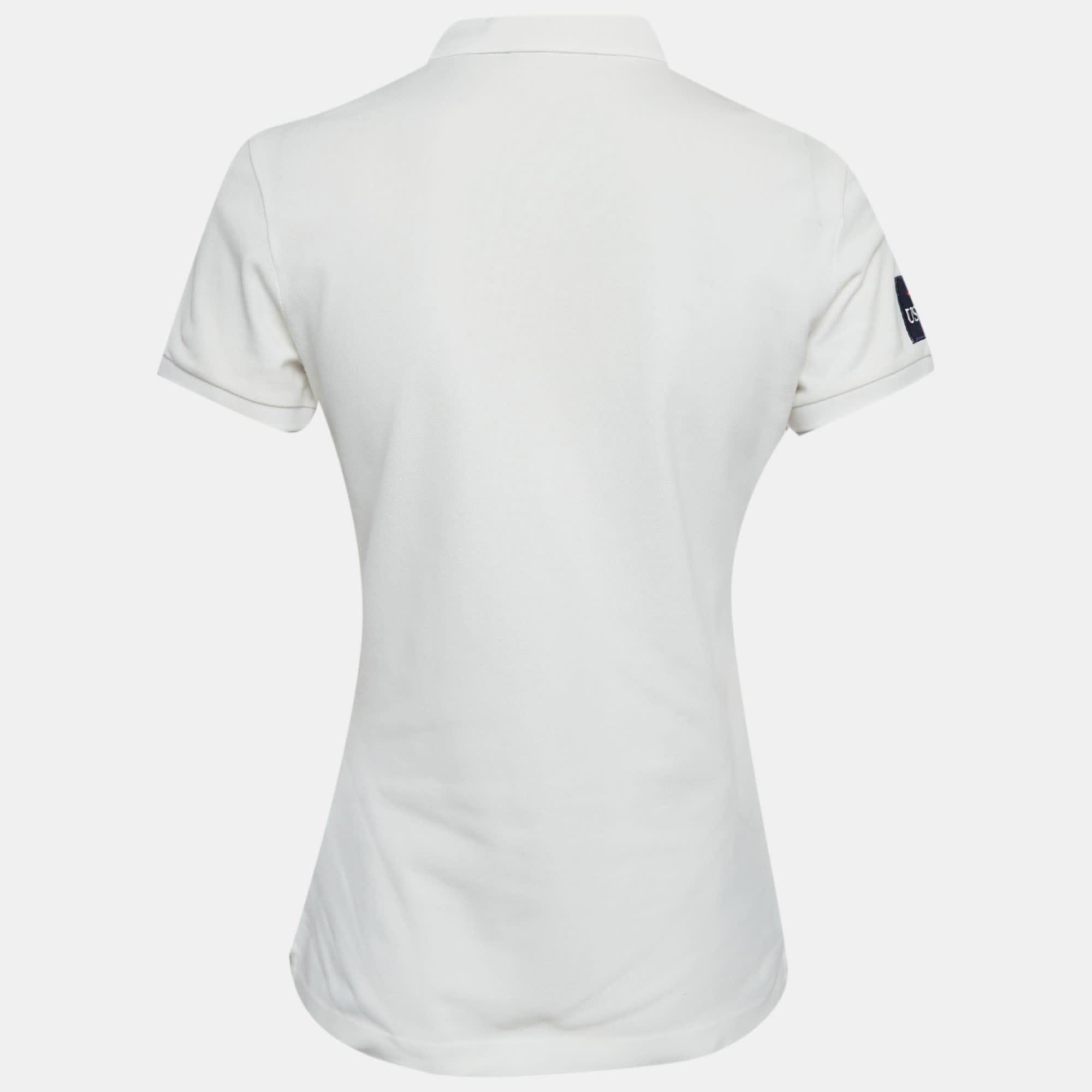 Polo Ralph Lauren White Jersey Pique Polo T - Shirt