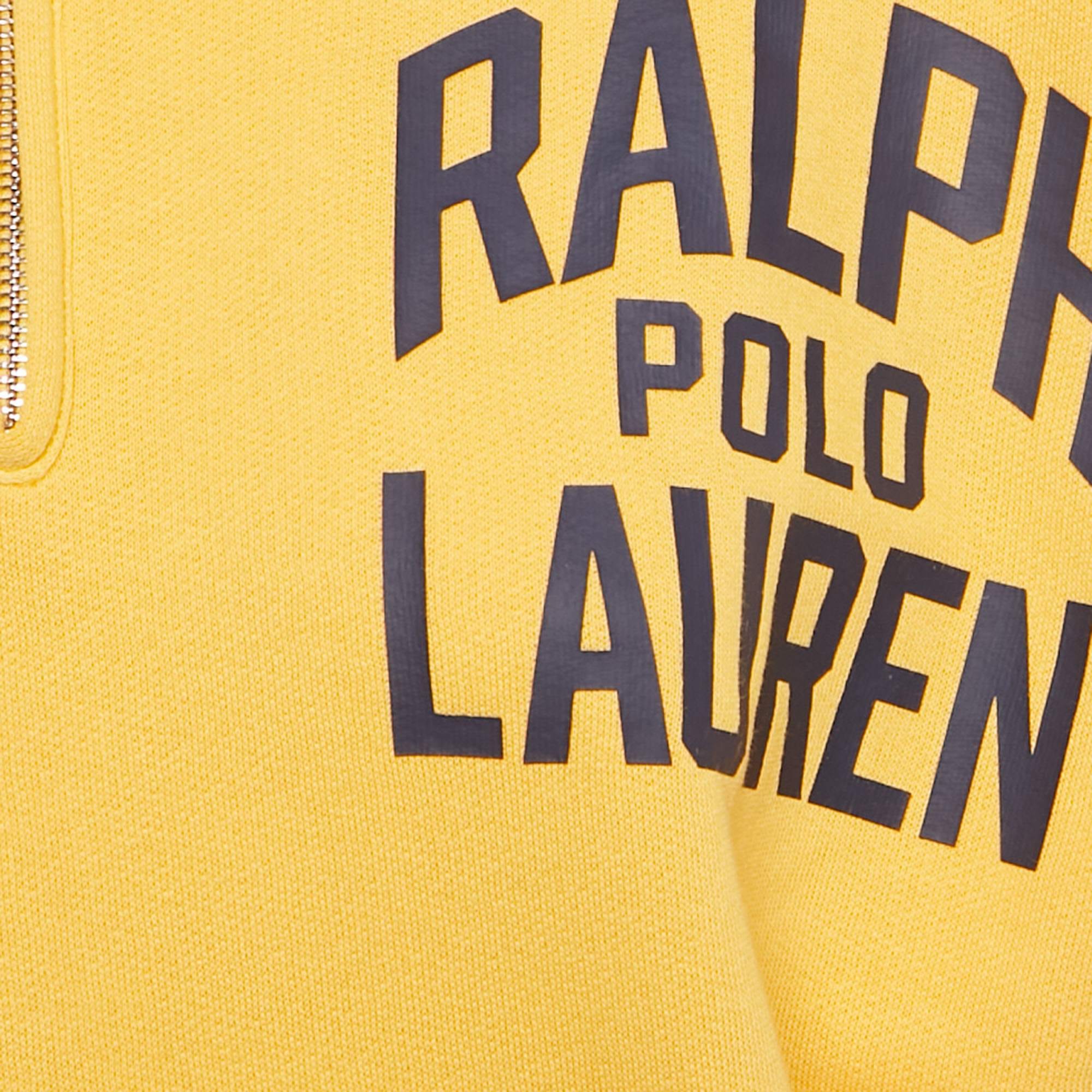 Polo Ralph Lauren Yellow Cotton Zip - Up Sweatshirt