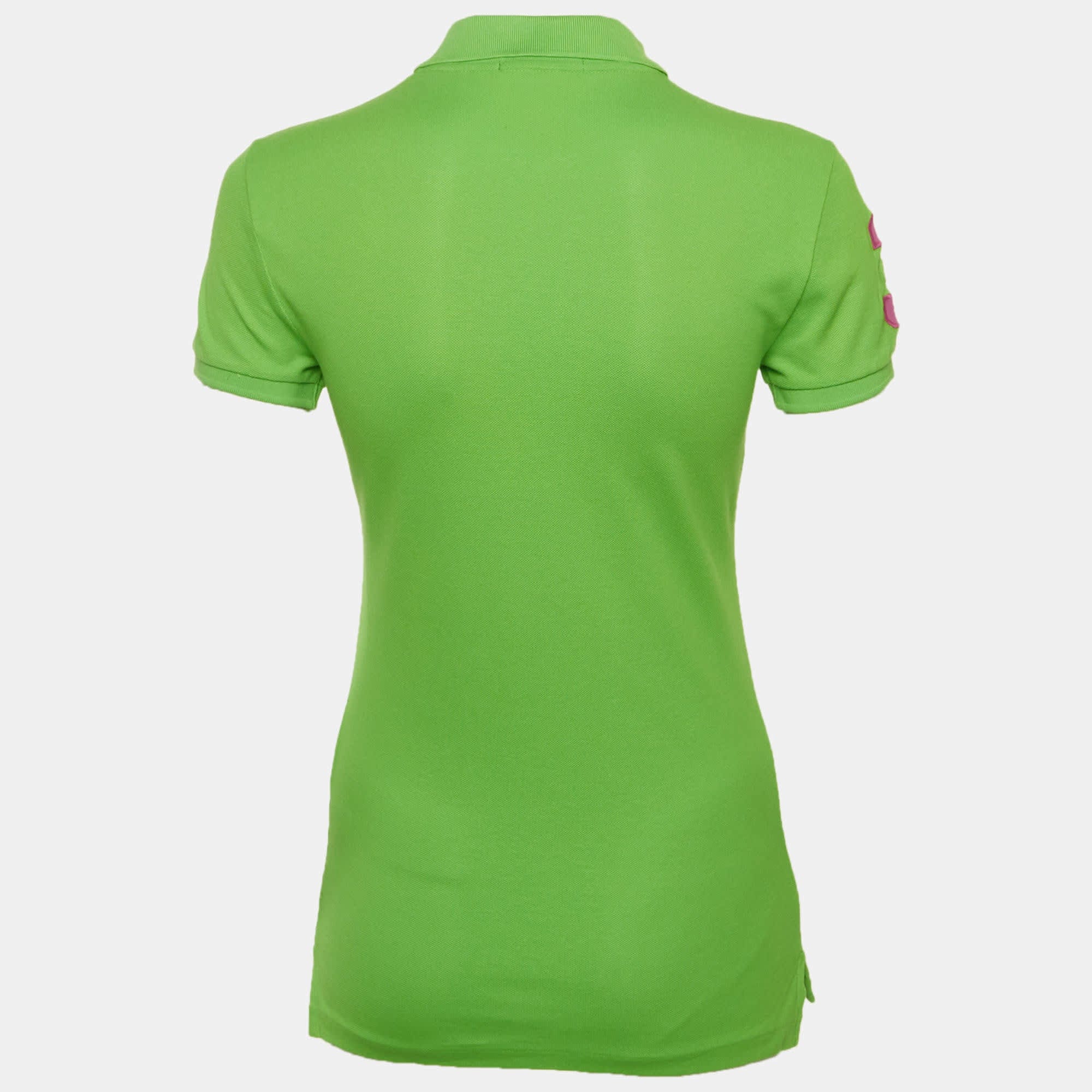 Polo Ralph Lauren Green Embroidered Pique Polo T - Shirt