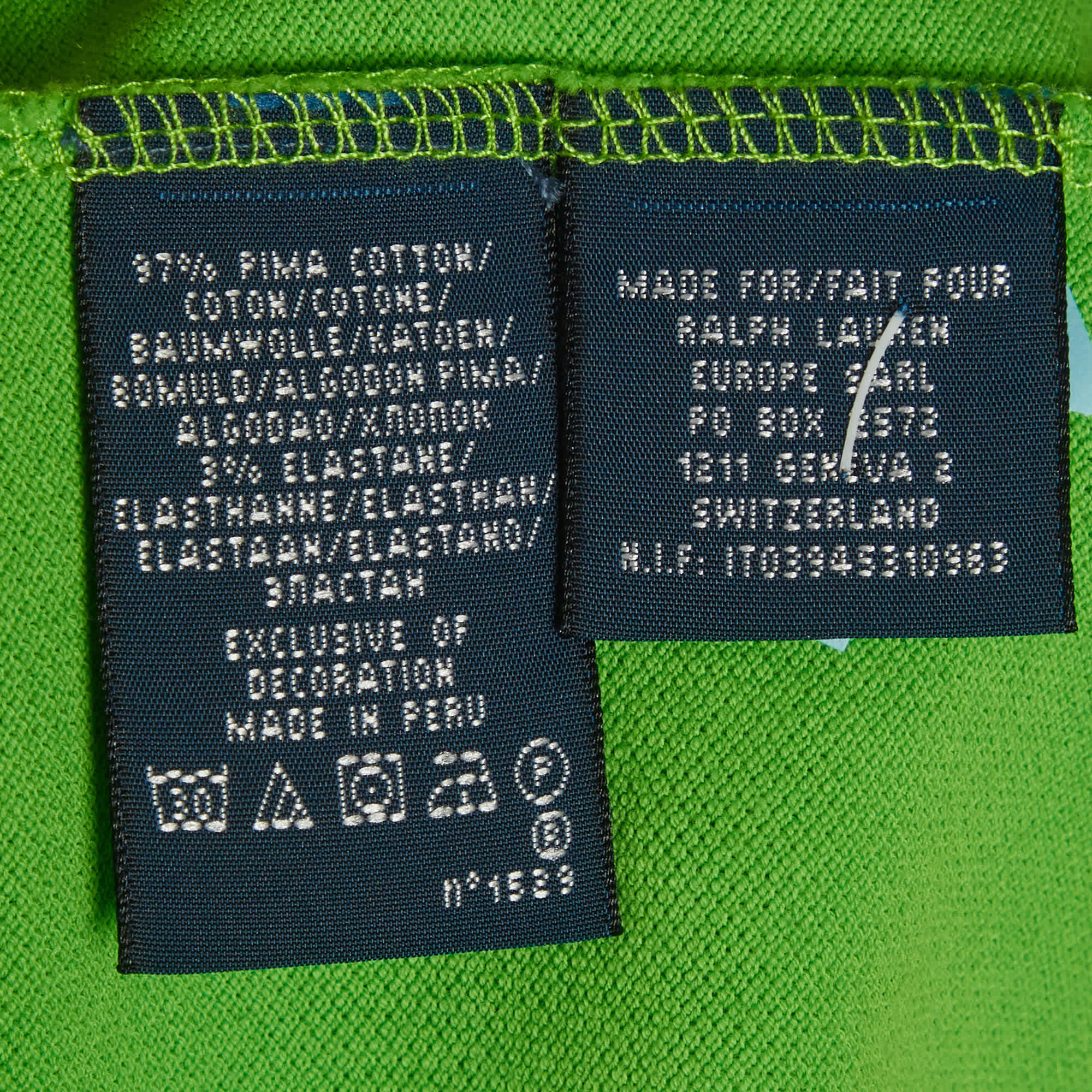 Polo Ralph Lauren Green Embroidered Pique Polo T - Shirt