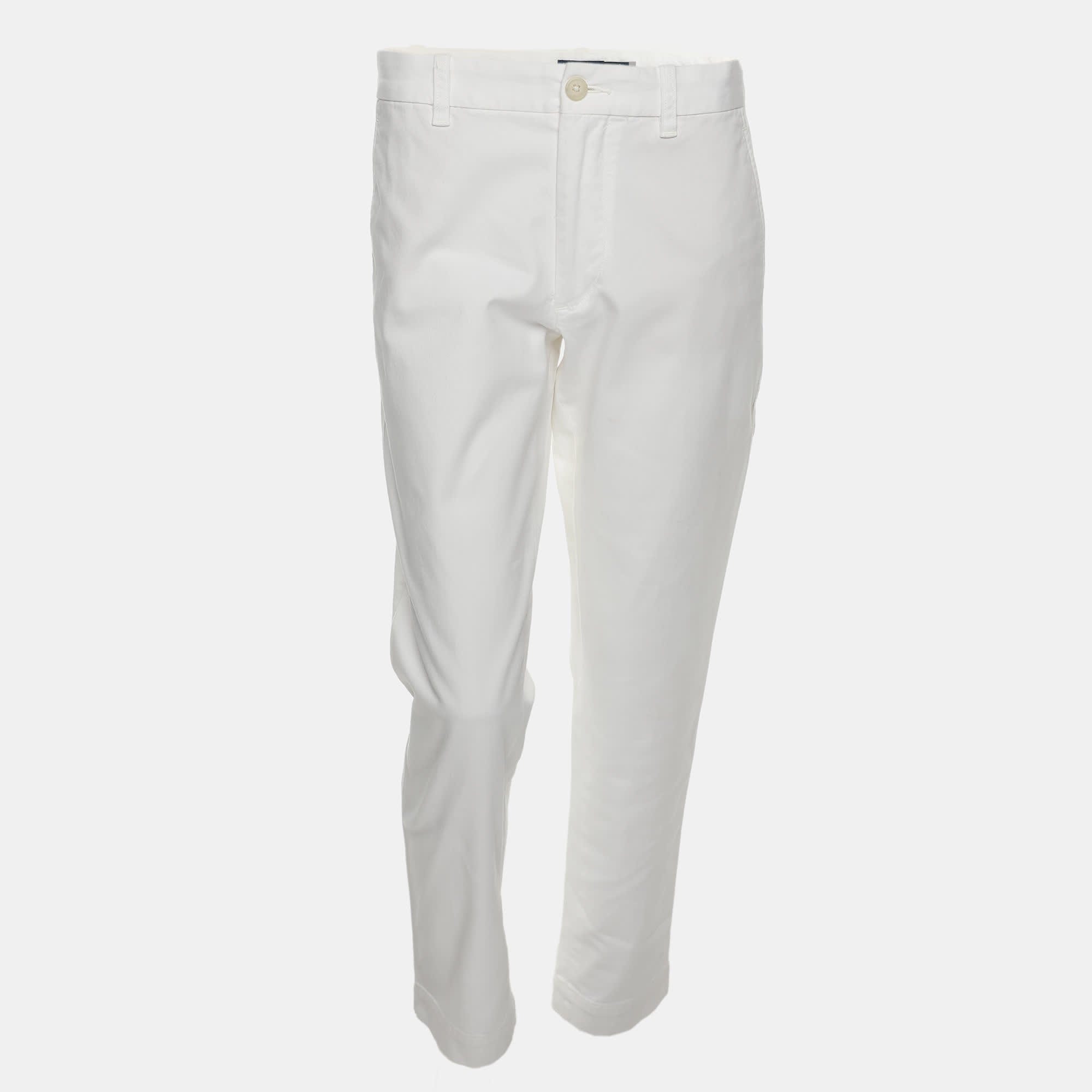 Polo Ralph Lauren White Stretch Fabric The Slim Chino Trouser
