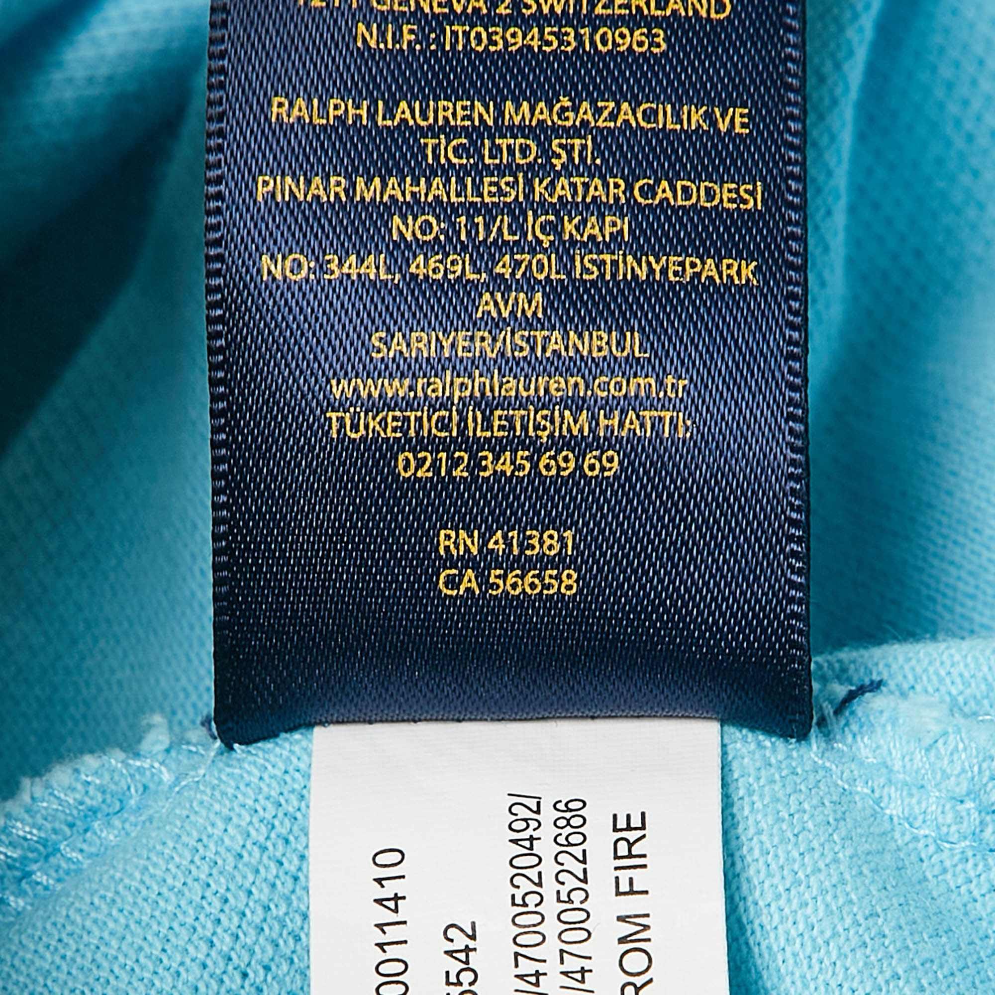 Polo Ralph Lauren Blue Logo Embroidered Cotton Polo T - Shirt