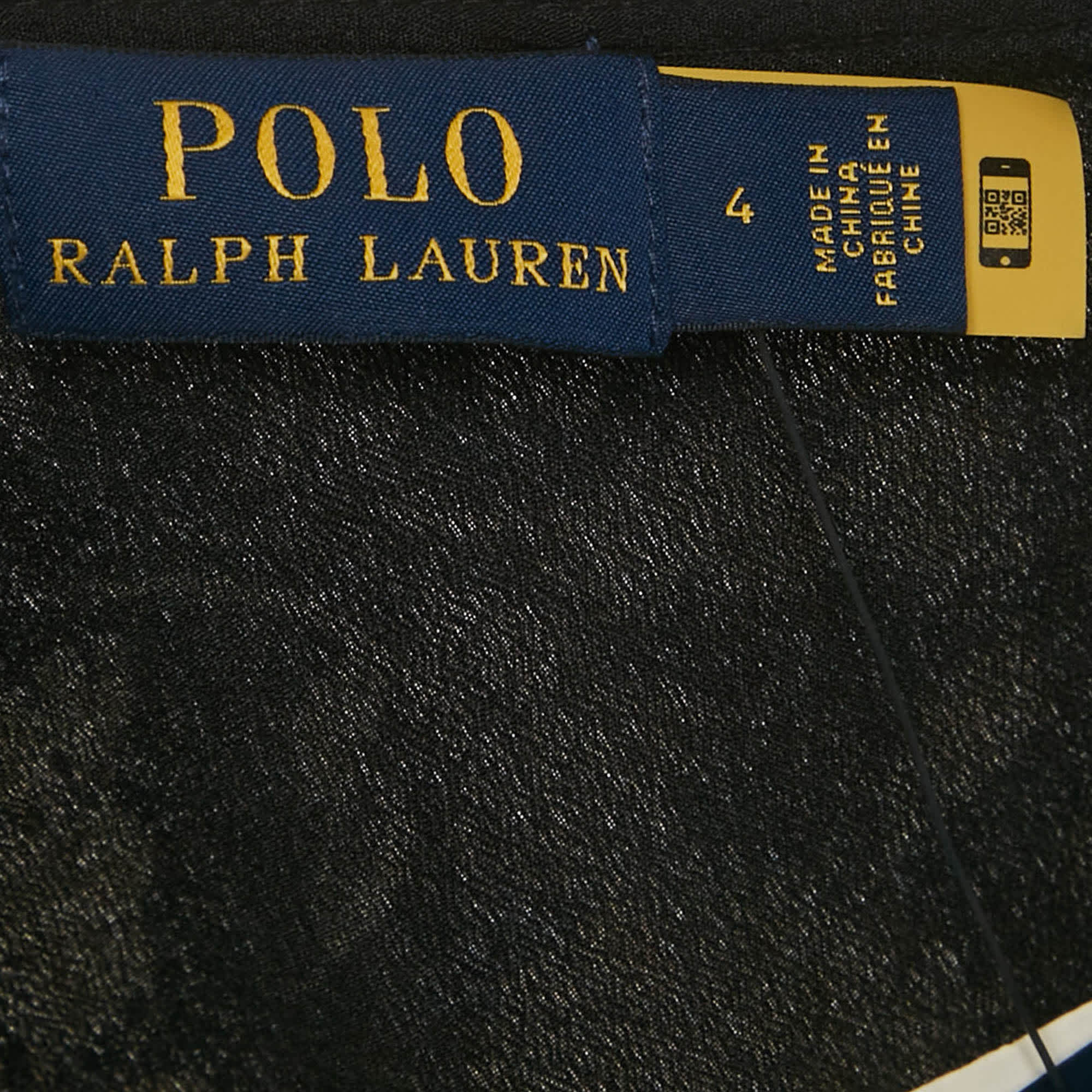 Polo Ralph Lauren Black Floral Print One Shoulder Blouse