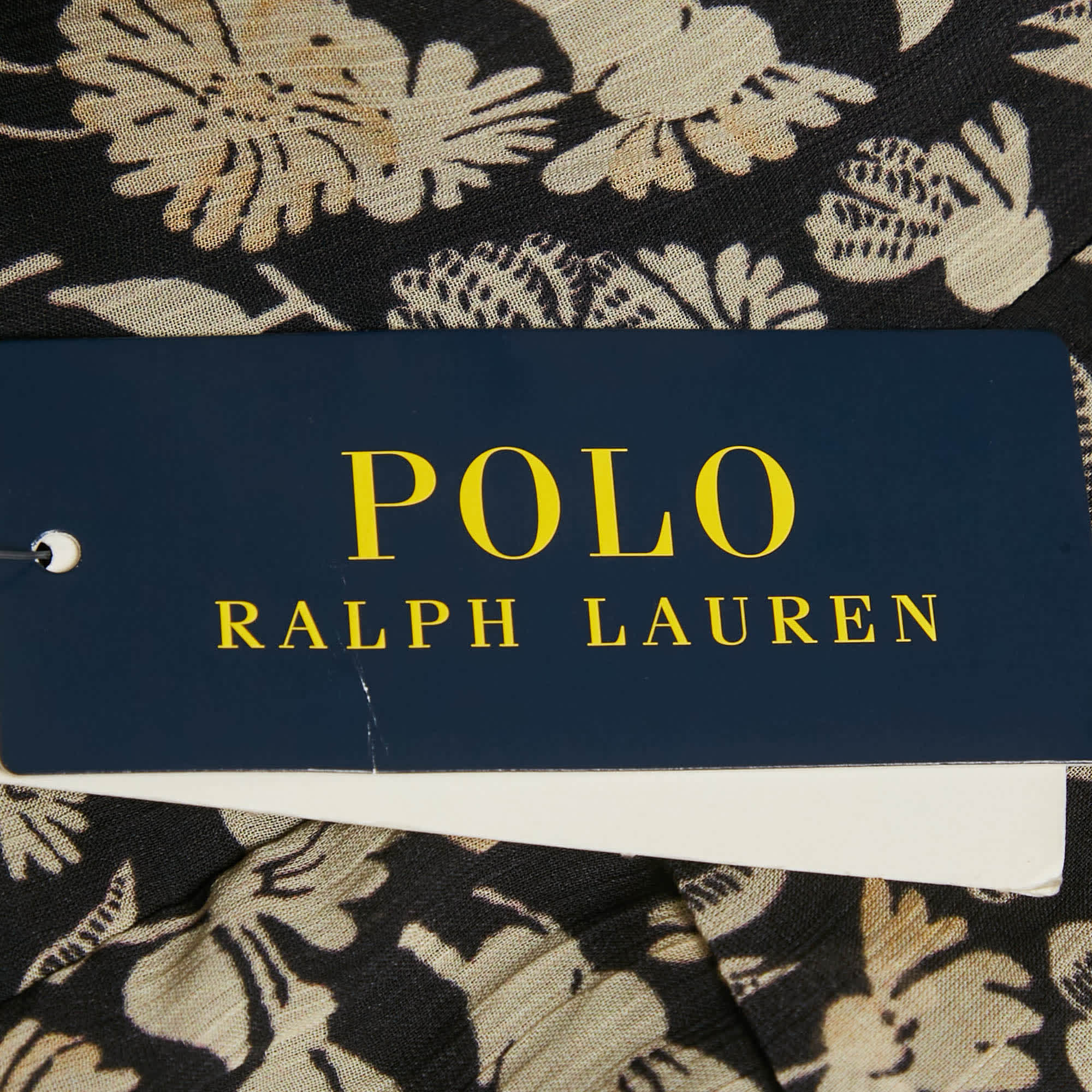Polo Ralph Lauren Black Floral Print One Shoulder Blouse