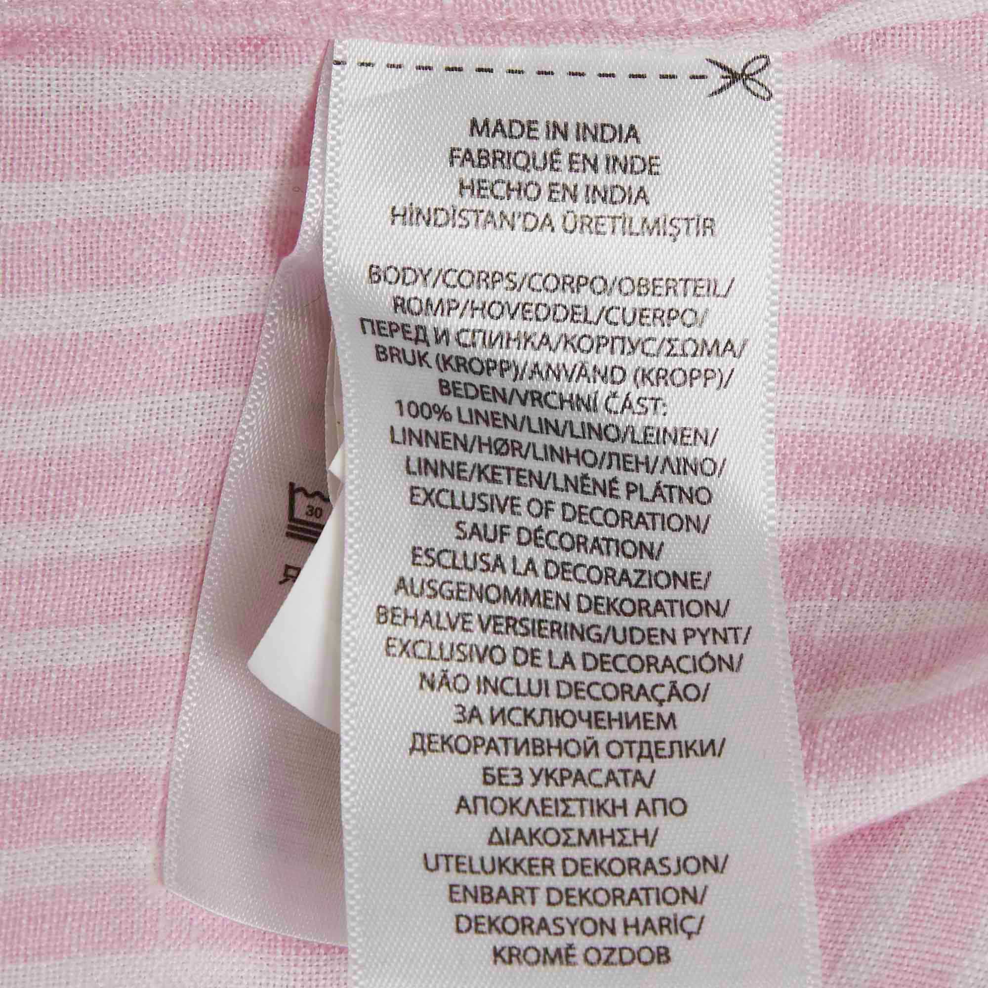 Polo Ralph Lauren Pink Stripe Linen Custom Fit Shirt