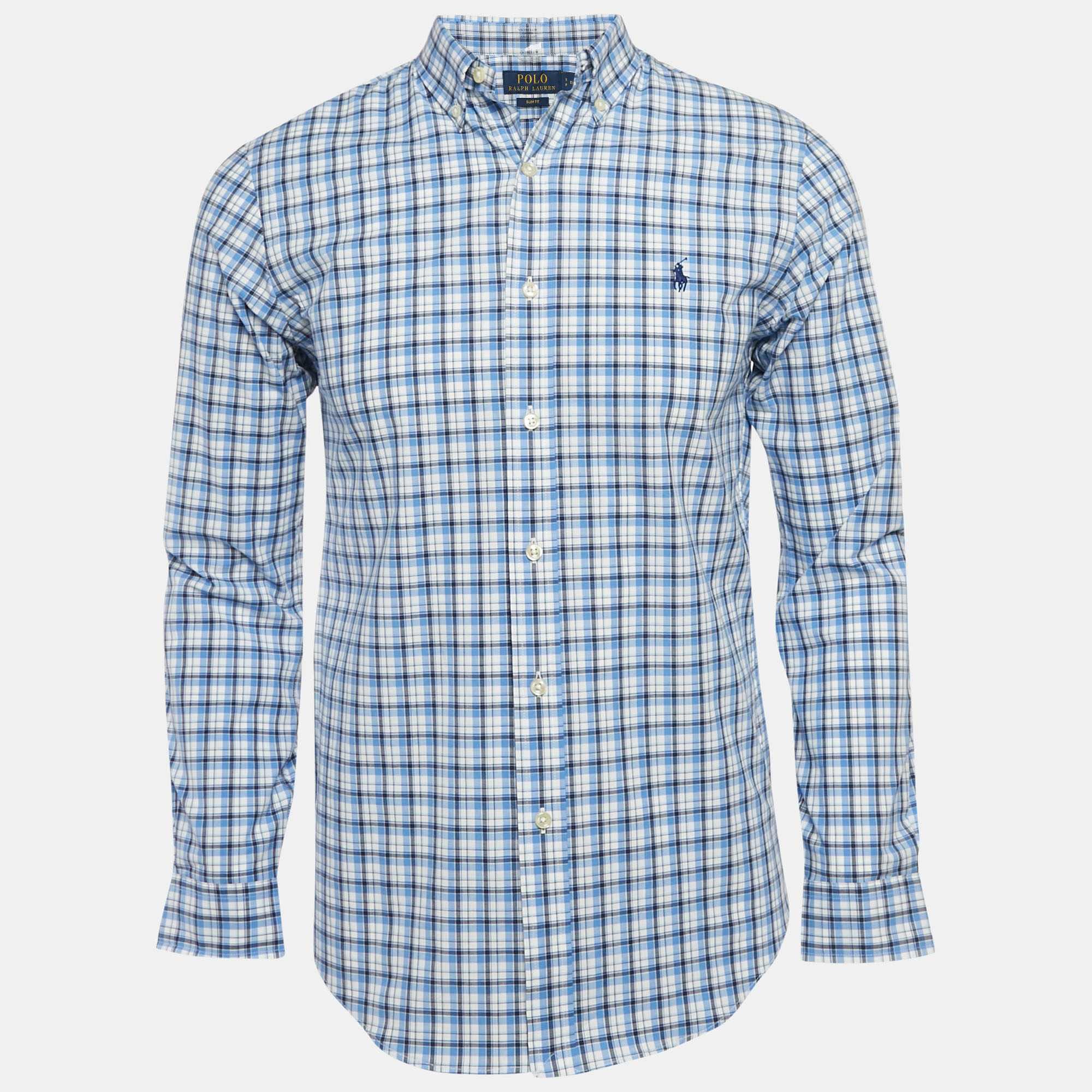 Polo Ralph Lauren Blue Check Stretch Cotton Shirt