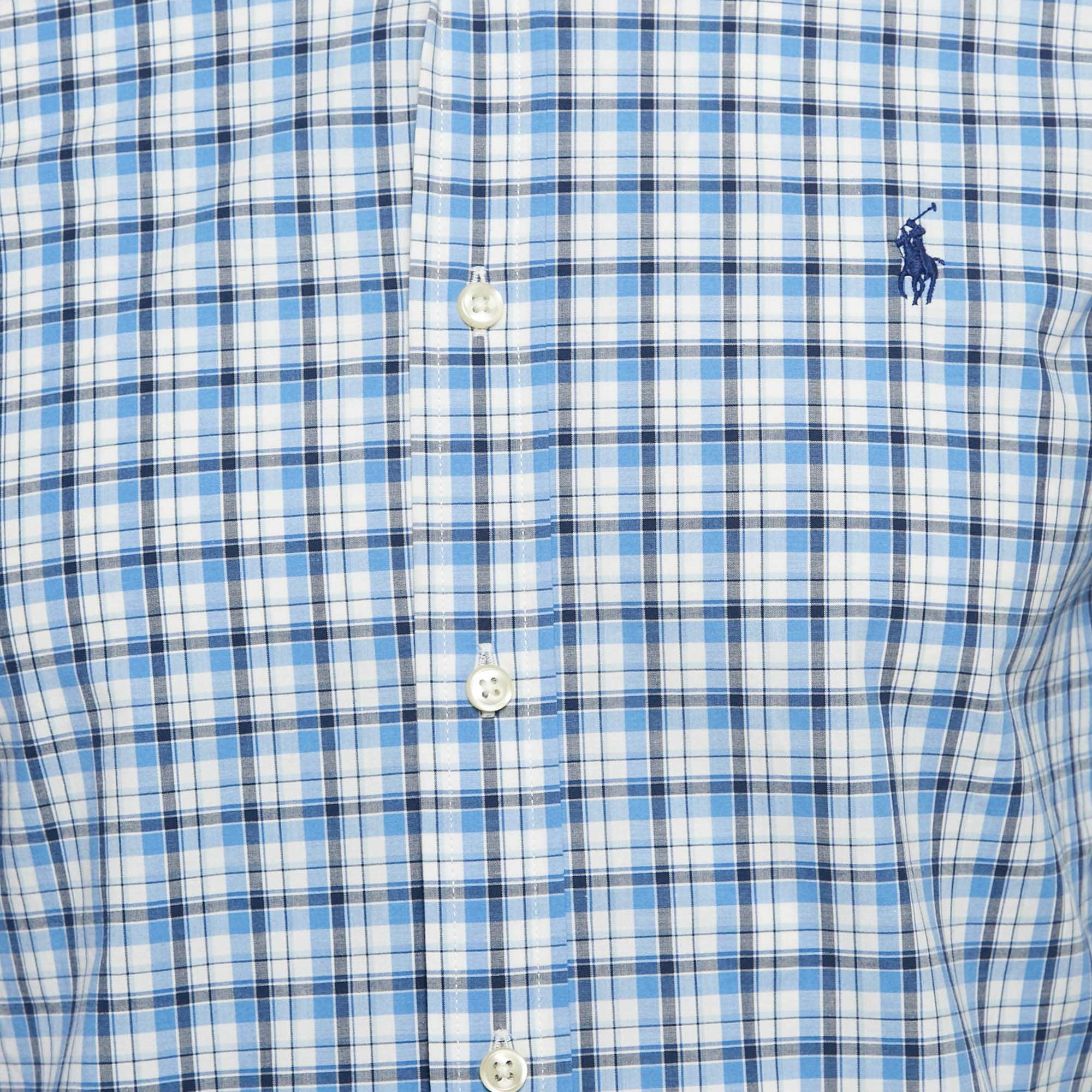Polo Ralph Lauren Blue Check Stretch Cotton Shirt