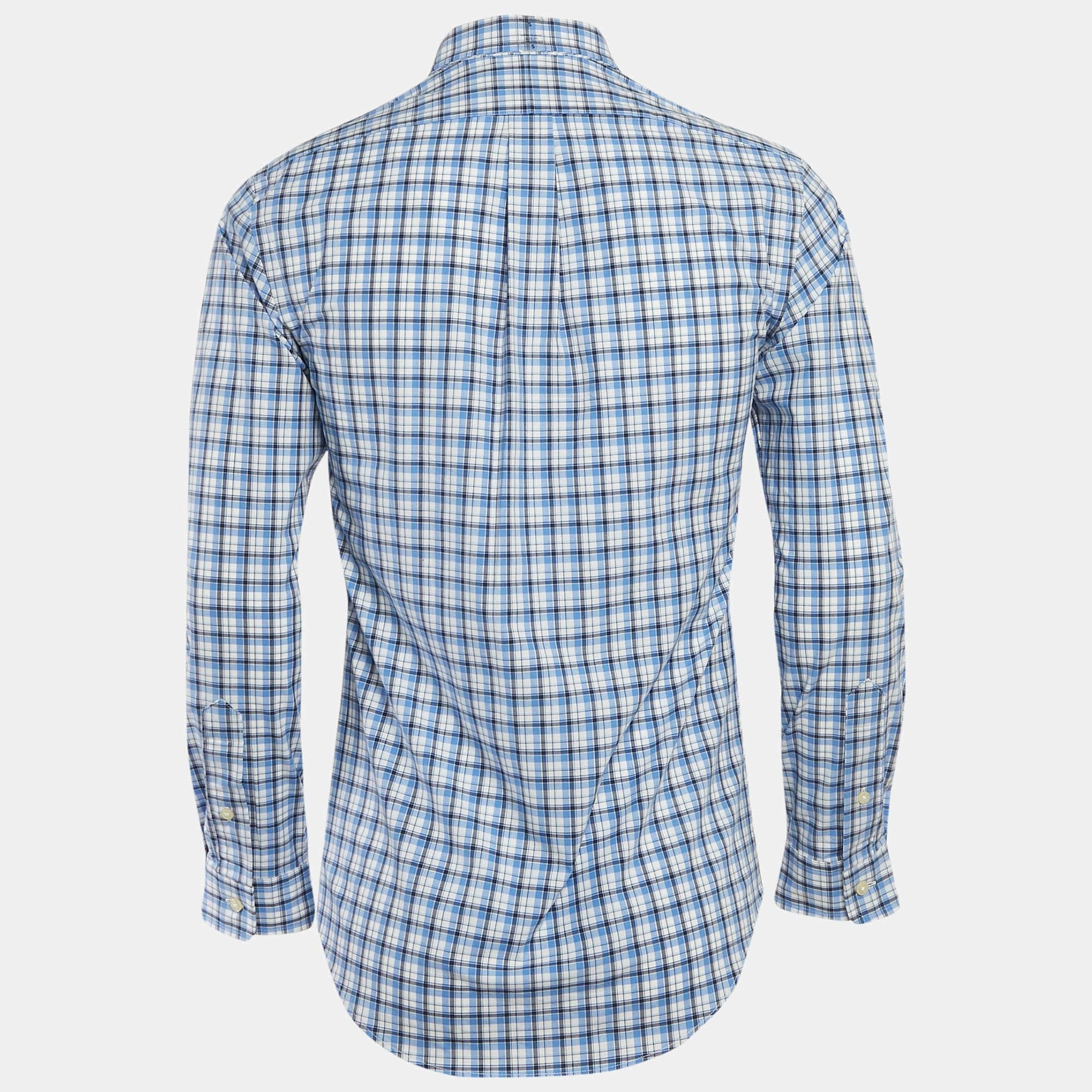 Polo Ralph Lauren Blue Check Stretch Cotton Shirt
