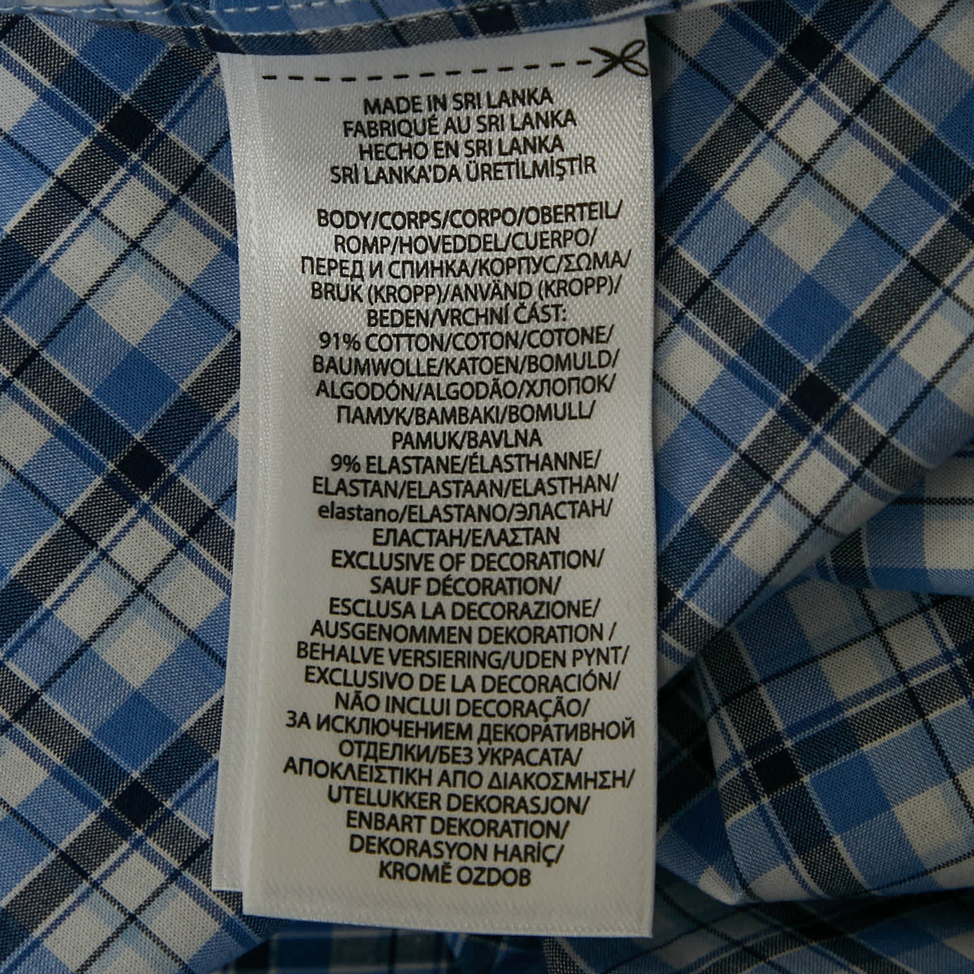 Polo Ralph Lauren Blue Check Stretch Cotton Shirt