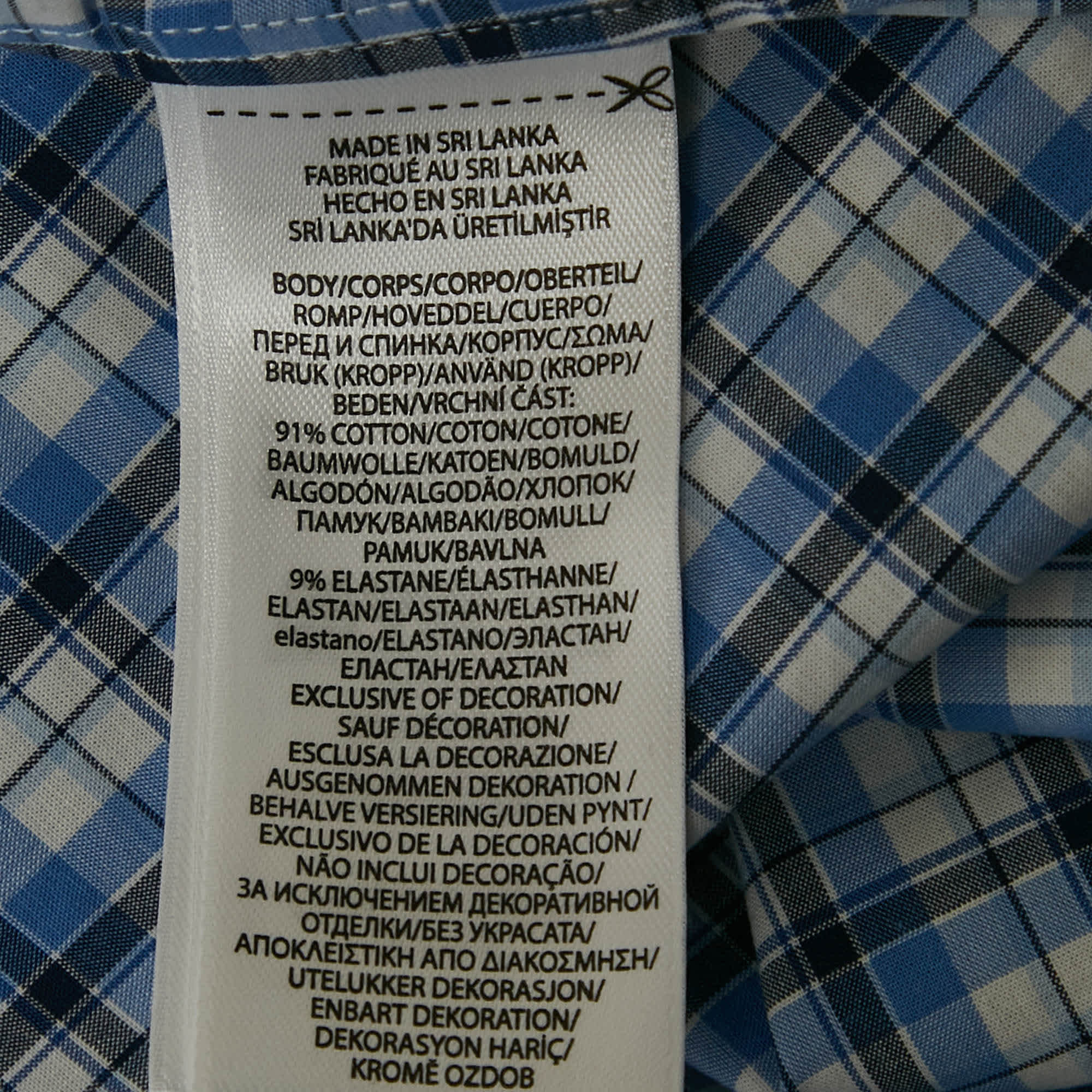 Polo Ralph Lauren Blue Check Stretch Cotton Shirt