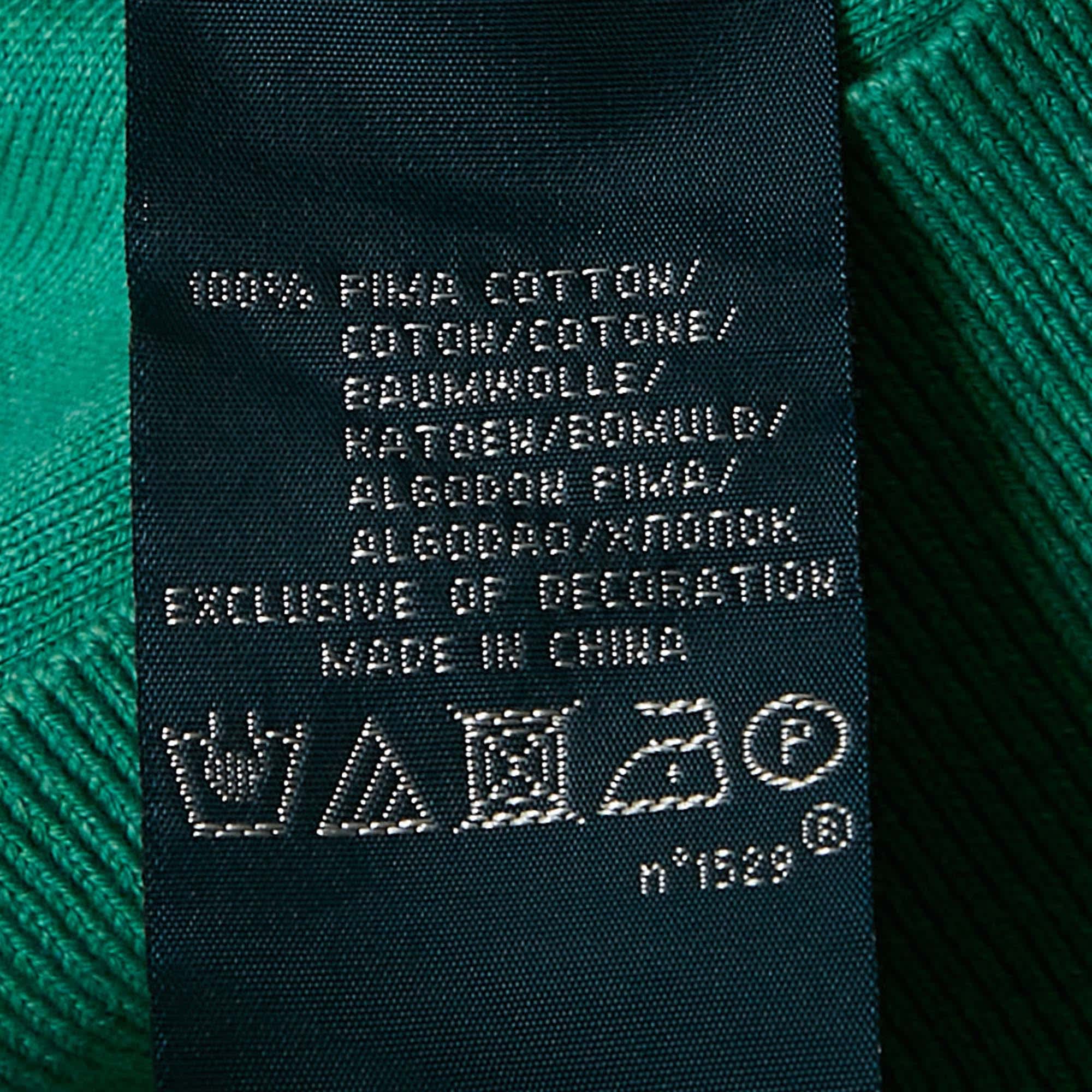 Polo Ralph Lauren Green Cotton Knit V - Neck Sweater