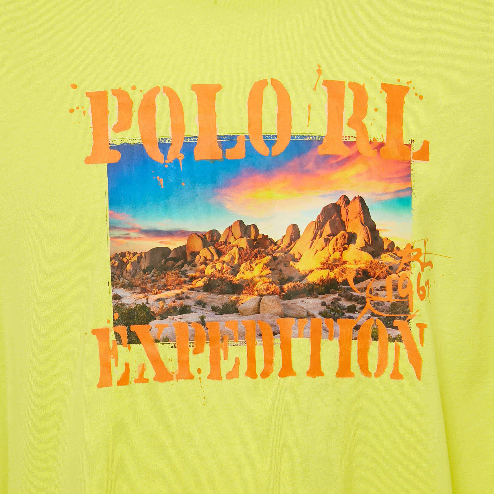 Polo Ralph Lauren Yellow Graphic Print Jersey T - Shirt