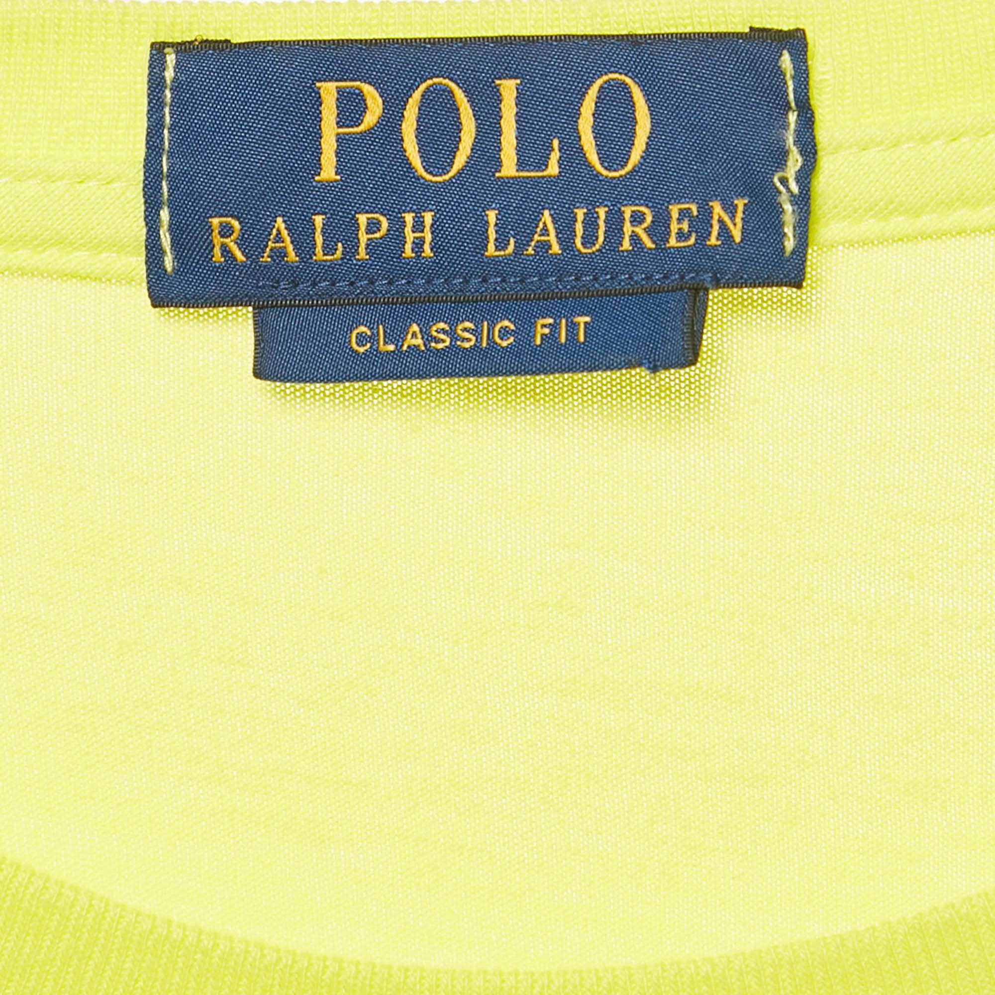 Polo Ralph Lauren Yellow Graphic Print Jersey T - Shirt