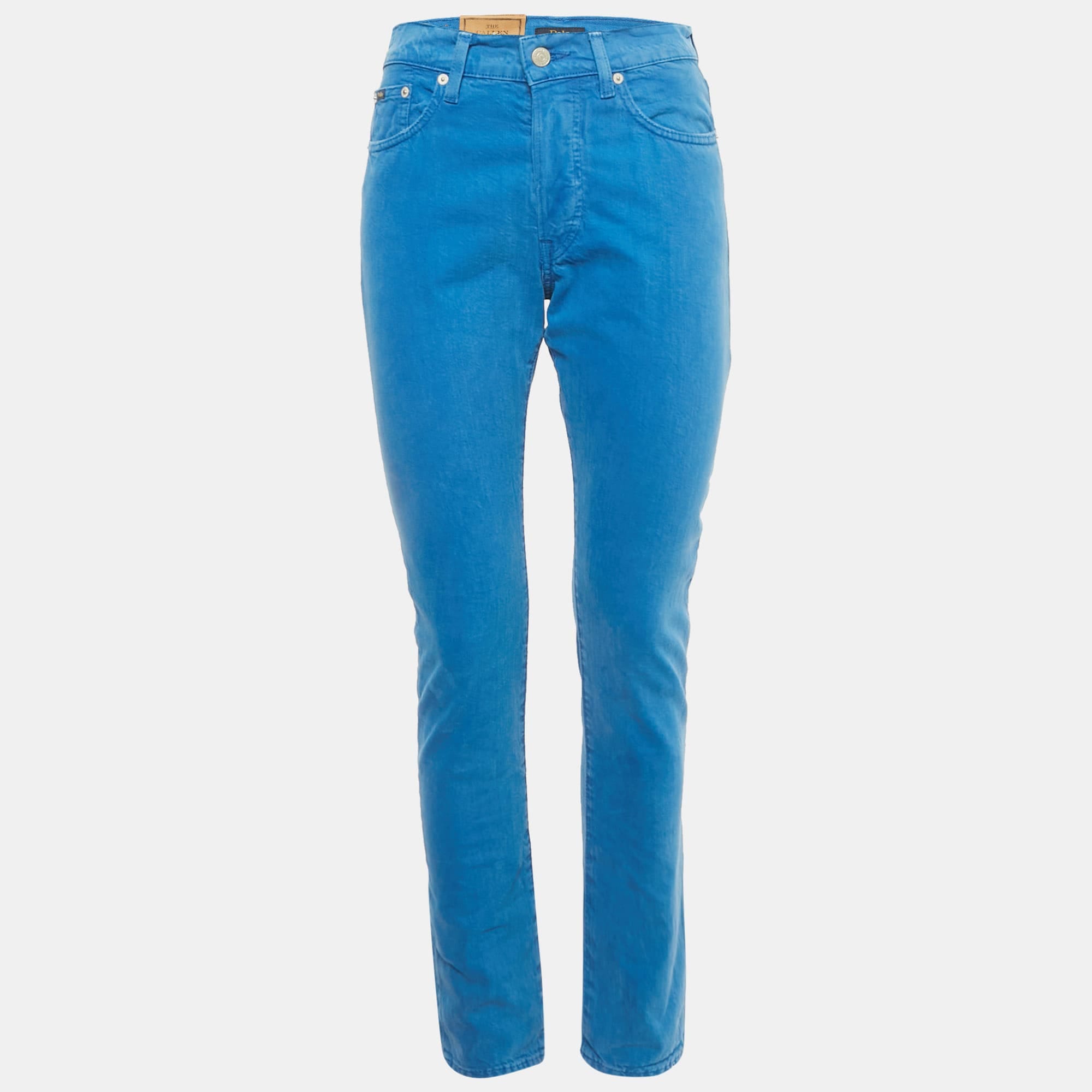 Polo Ralph Lauren Blue Denim High Rise Slim Jeans M/waist