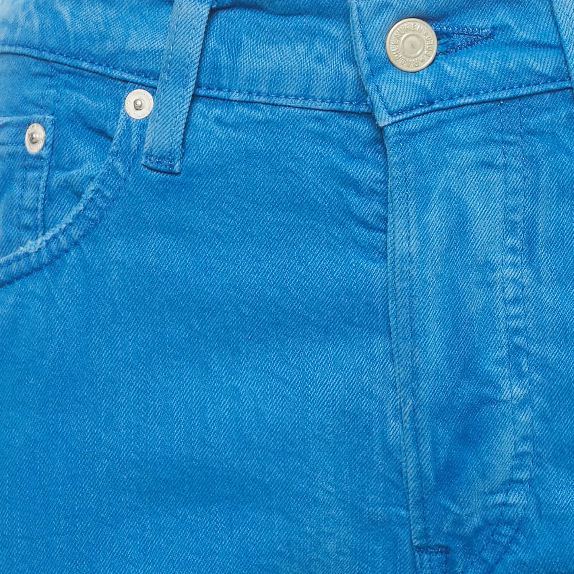Polo Ralph Lauren Blue Denim High Rise Slim Jeans M/waist