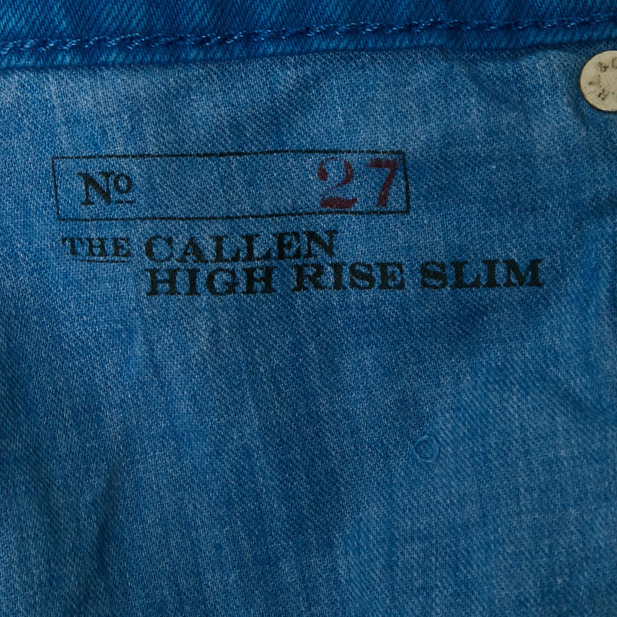 Polo Ralph Lauren Blue Denim High Rise Slim Jeans M/waist
