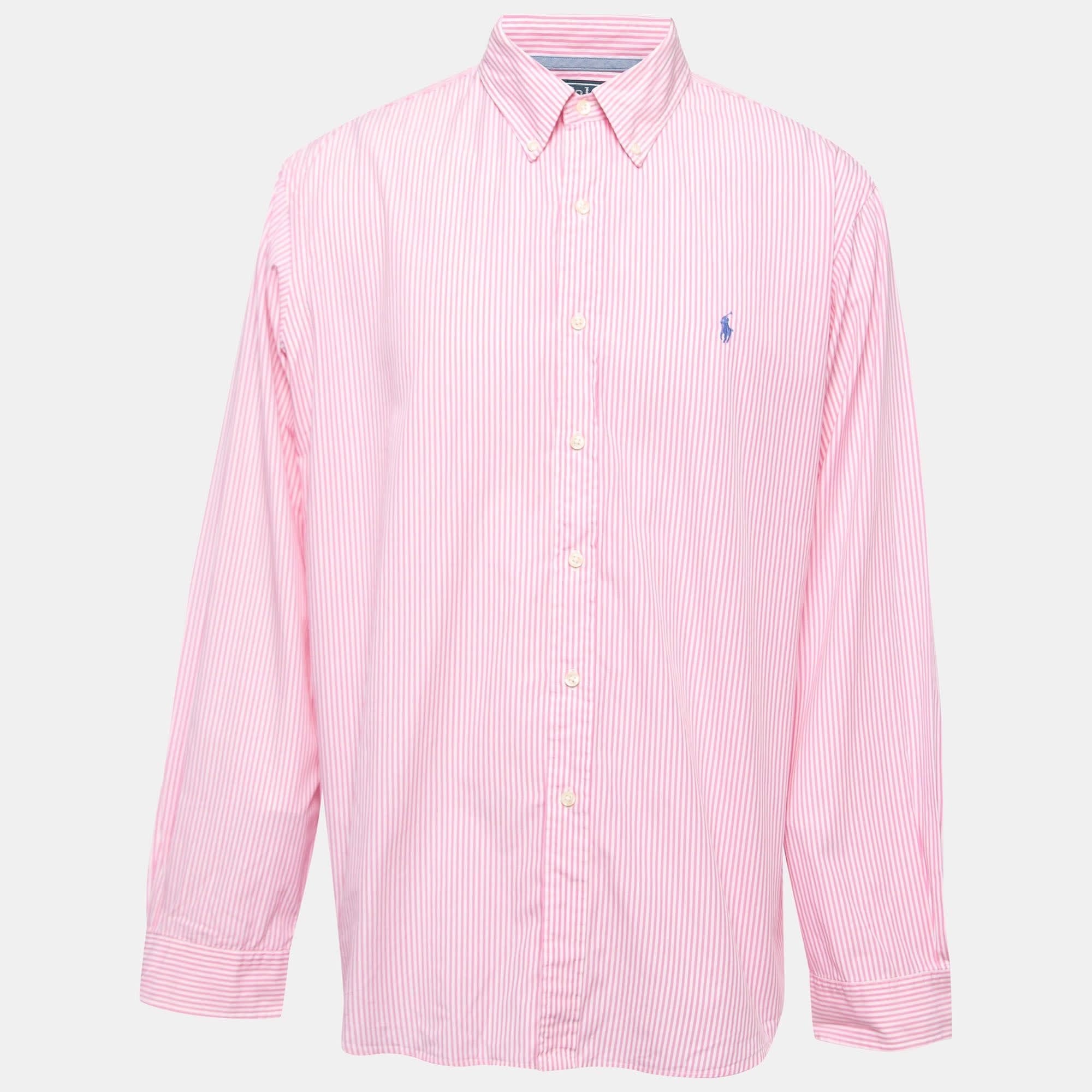 Polo Ralph Lauren Pink Striped Cotton Button Down Full Sleeve Shirt