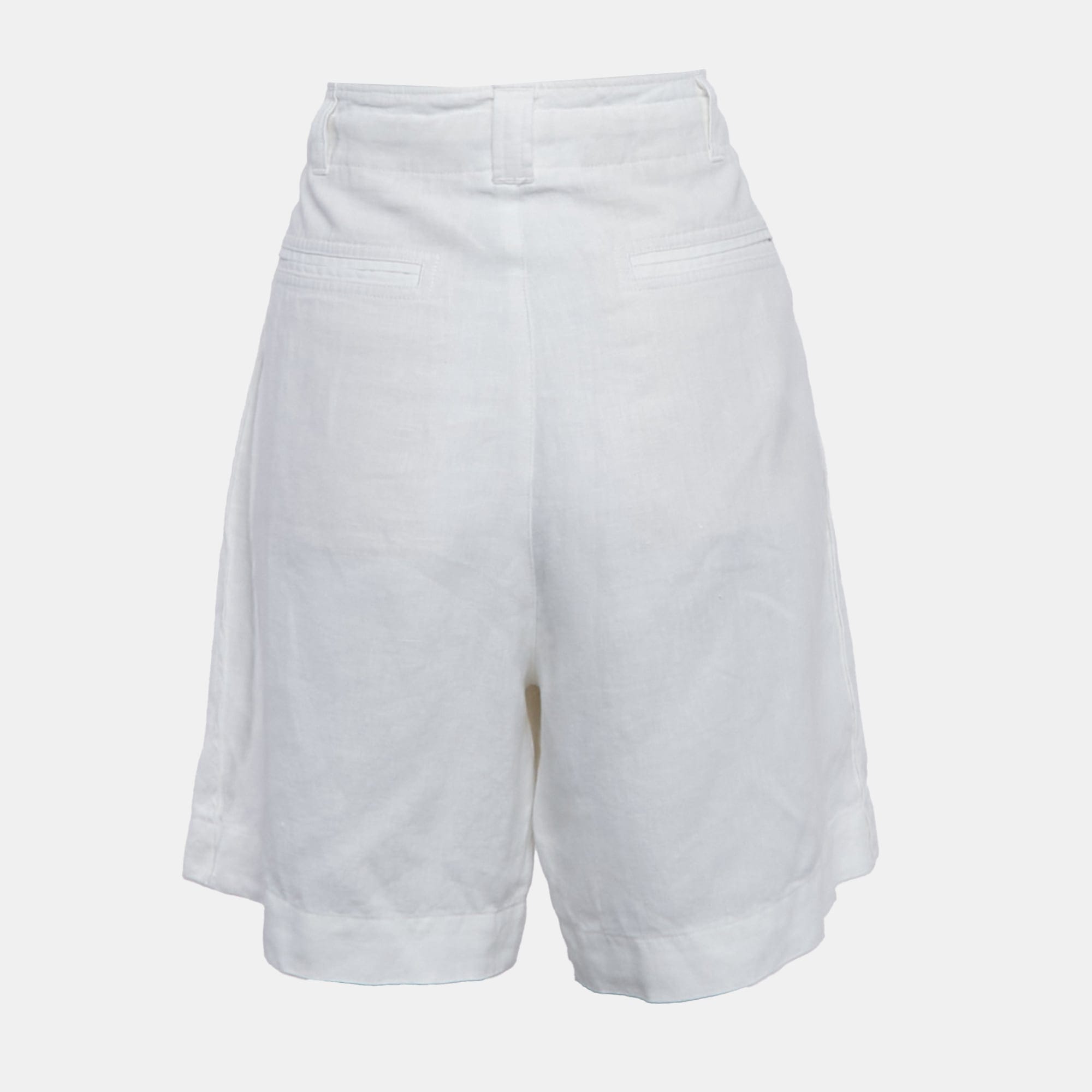 Polo Ralph Lauren White Linen Tie - Up Detail Shorts