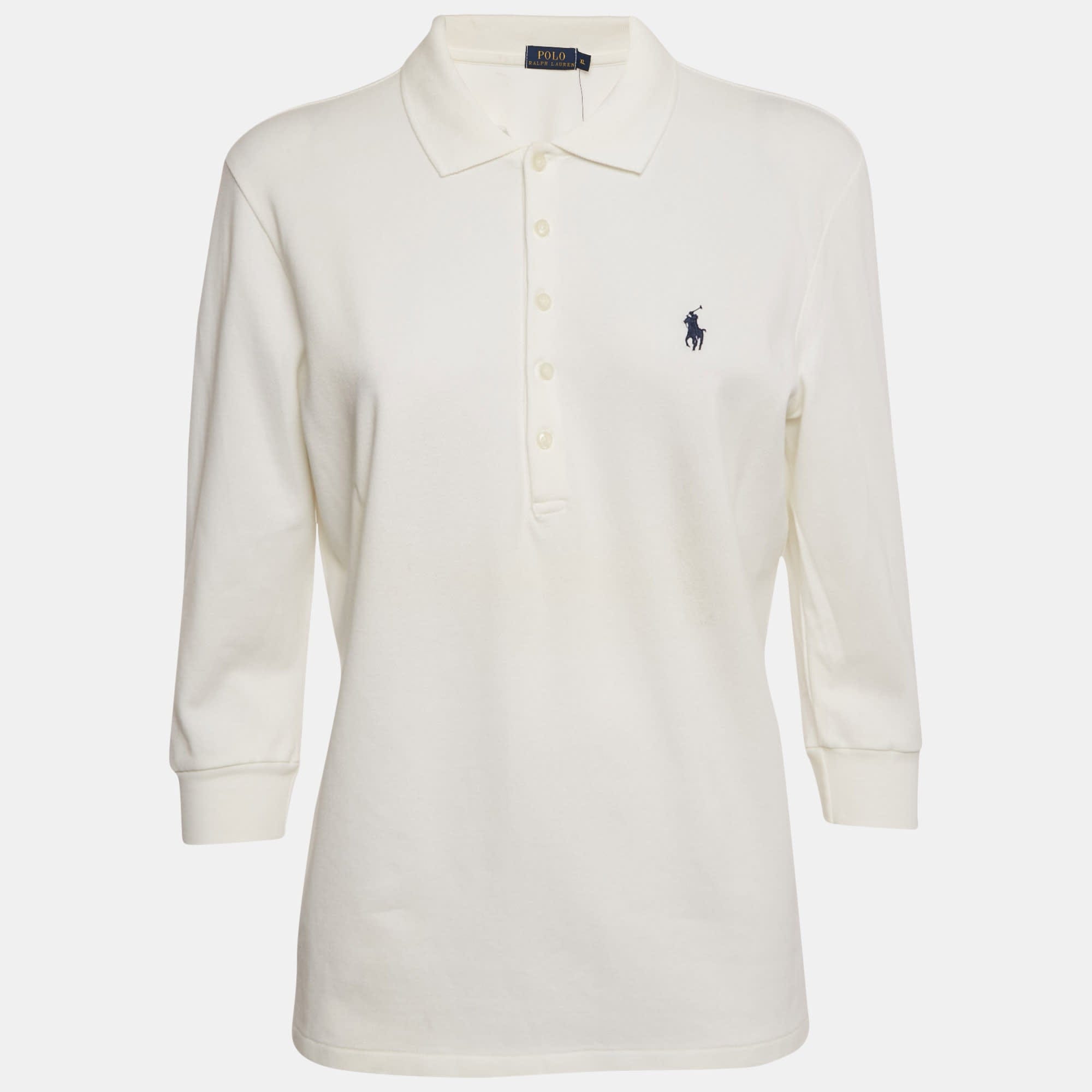 Polo Ralph Lauren Off - White Cotton Julie Polo T - Shirt