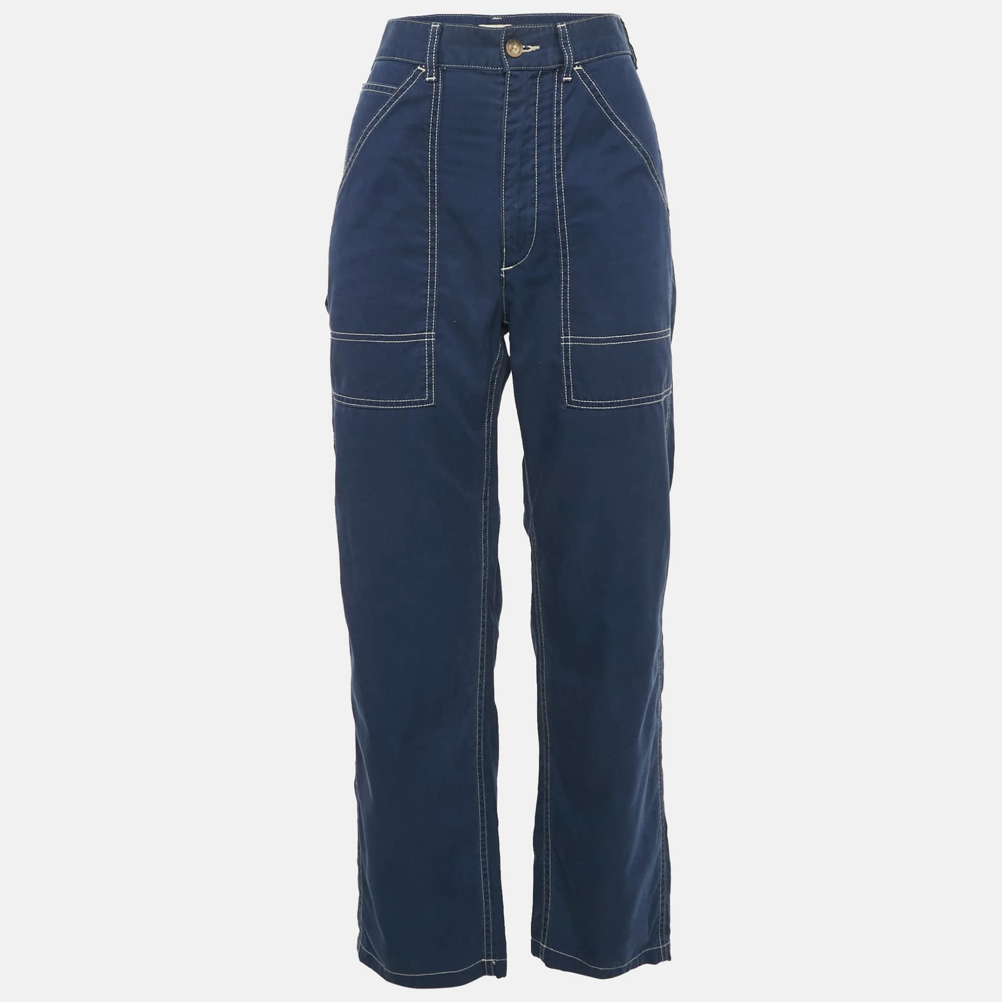 Polo Ralph Lauren Blue Contrast Trim Cotton Jeans S Waist