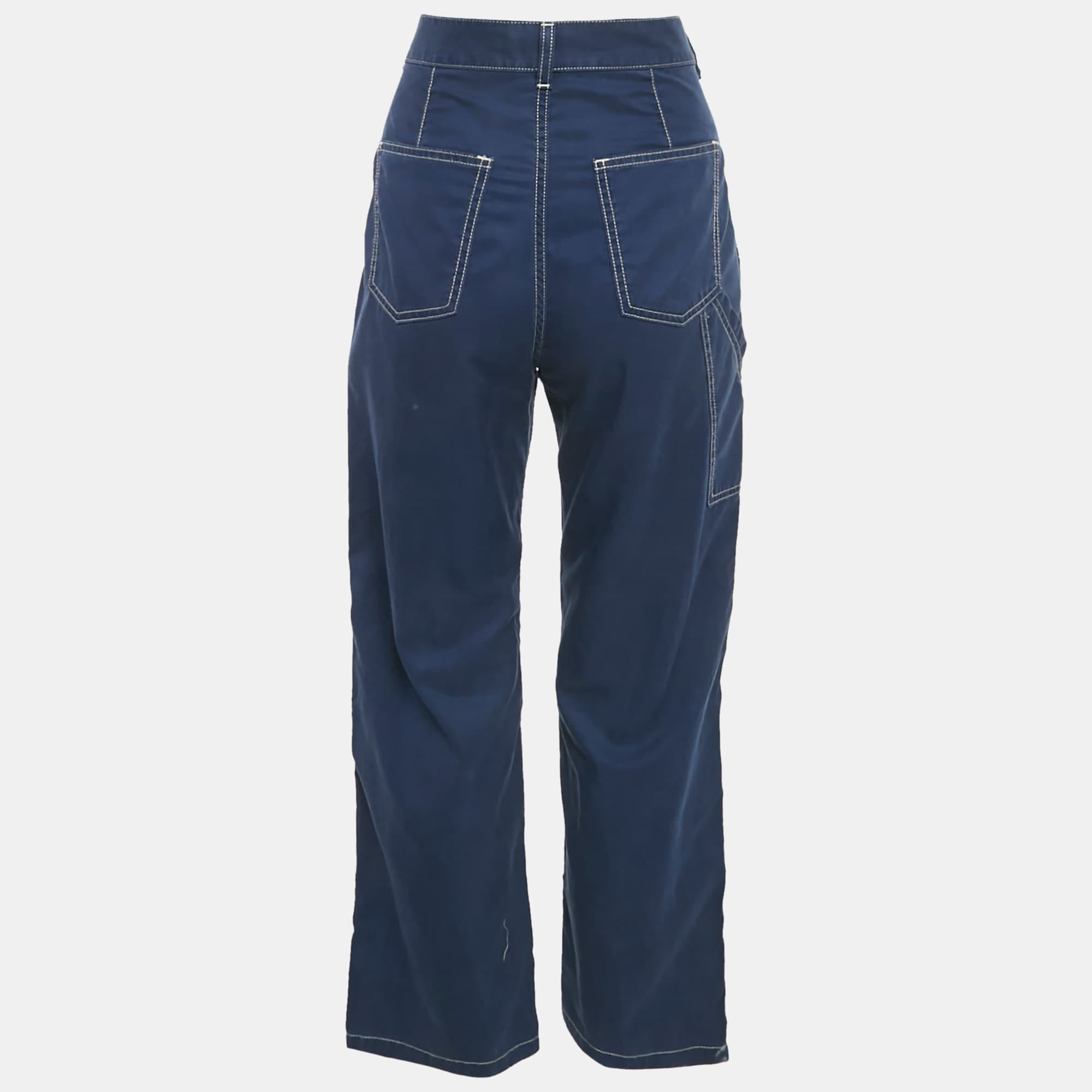 Polo Ralph Lauren Blue Contrast Trim Cotton Jeans S Waist