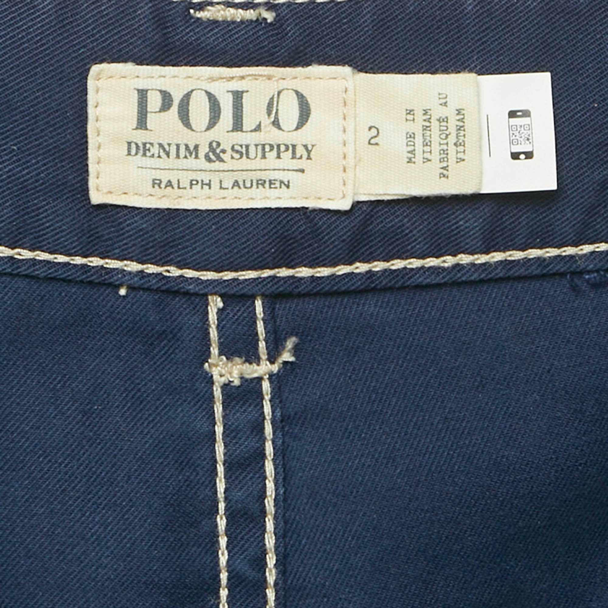 Polo Ralph Lauren Blue Contrast Trim Cotton Jeans S Waist