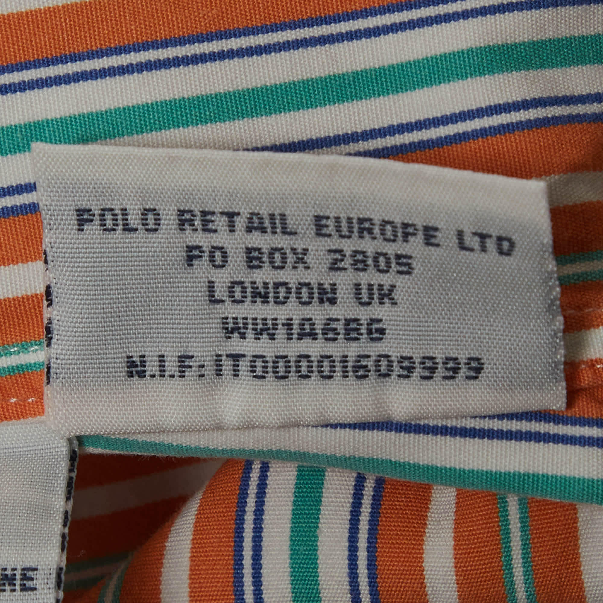 Polo Ralph Lauren Orange Stripe Cotton Button Down Shirt