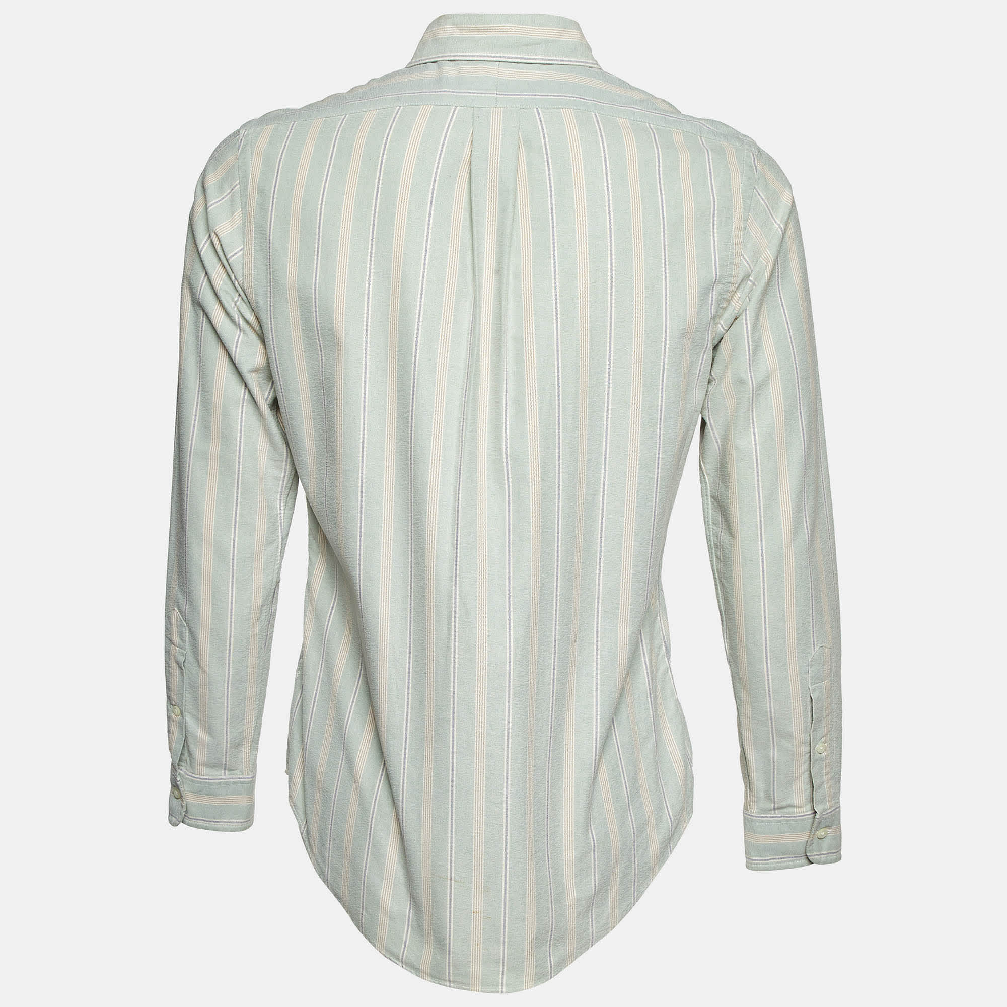 Polo Ralph Lauren Light Green Striped Cotton Button Down Shirt