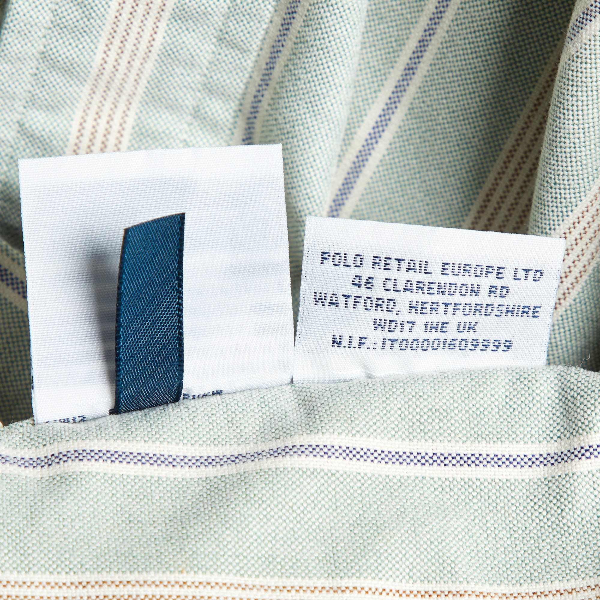 Polo Ralph Lauren Light Green Striped Cotton Button Down Shirt