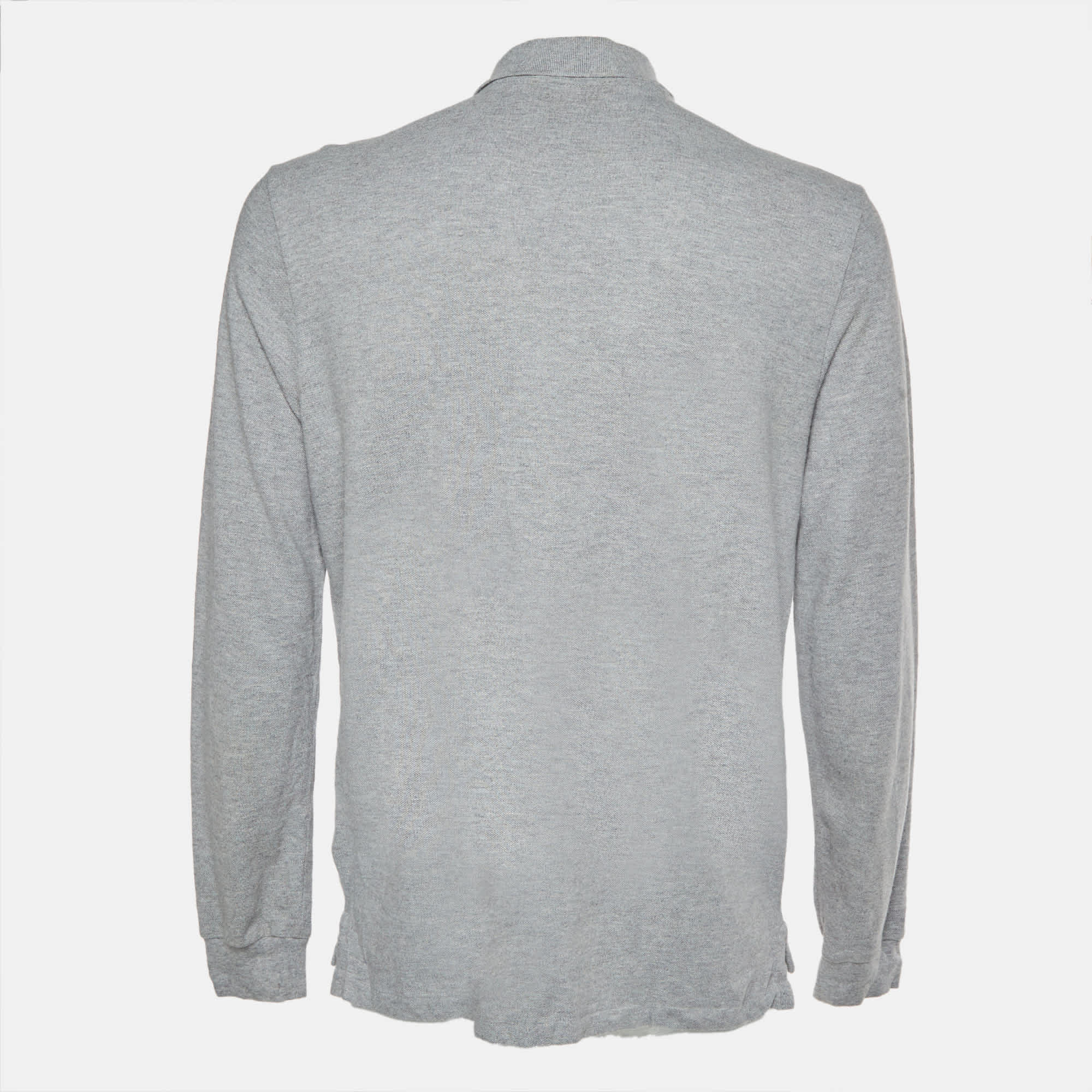 Polo Ralph Lauren Grey Cotton Pique Long Sleeve Polo T - Shirt