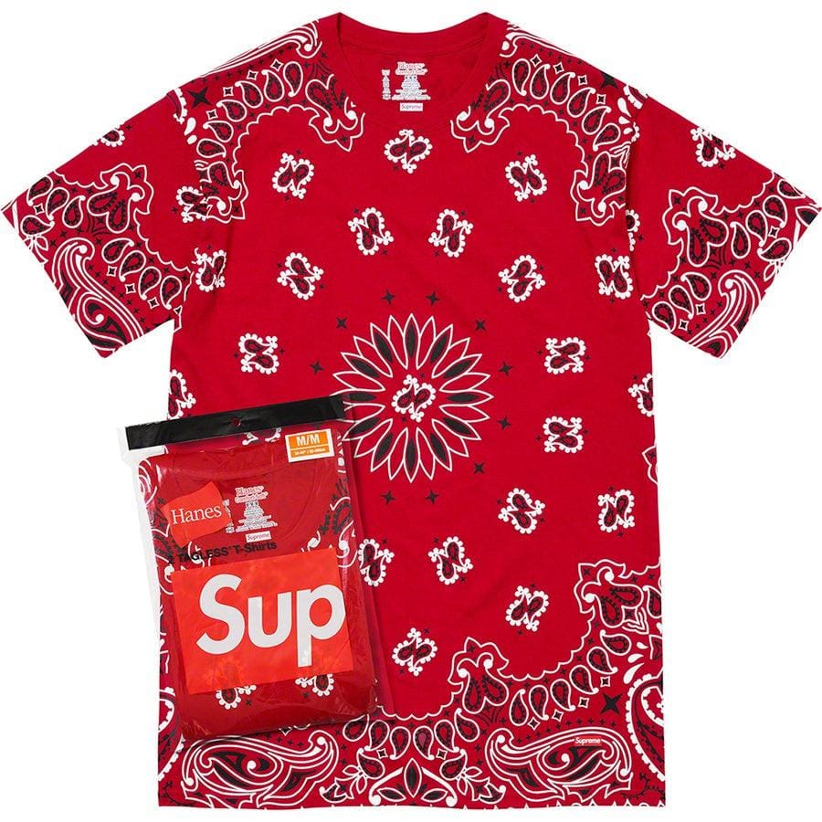 Supreme®/Hanes® Bandana Tagless Tees (2 Pack) Red