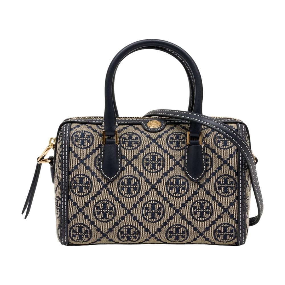 Tory Burch T - Monogram Petite Barrel Shoulder Bag — Navy
