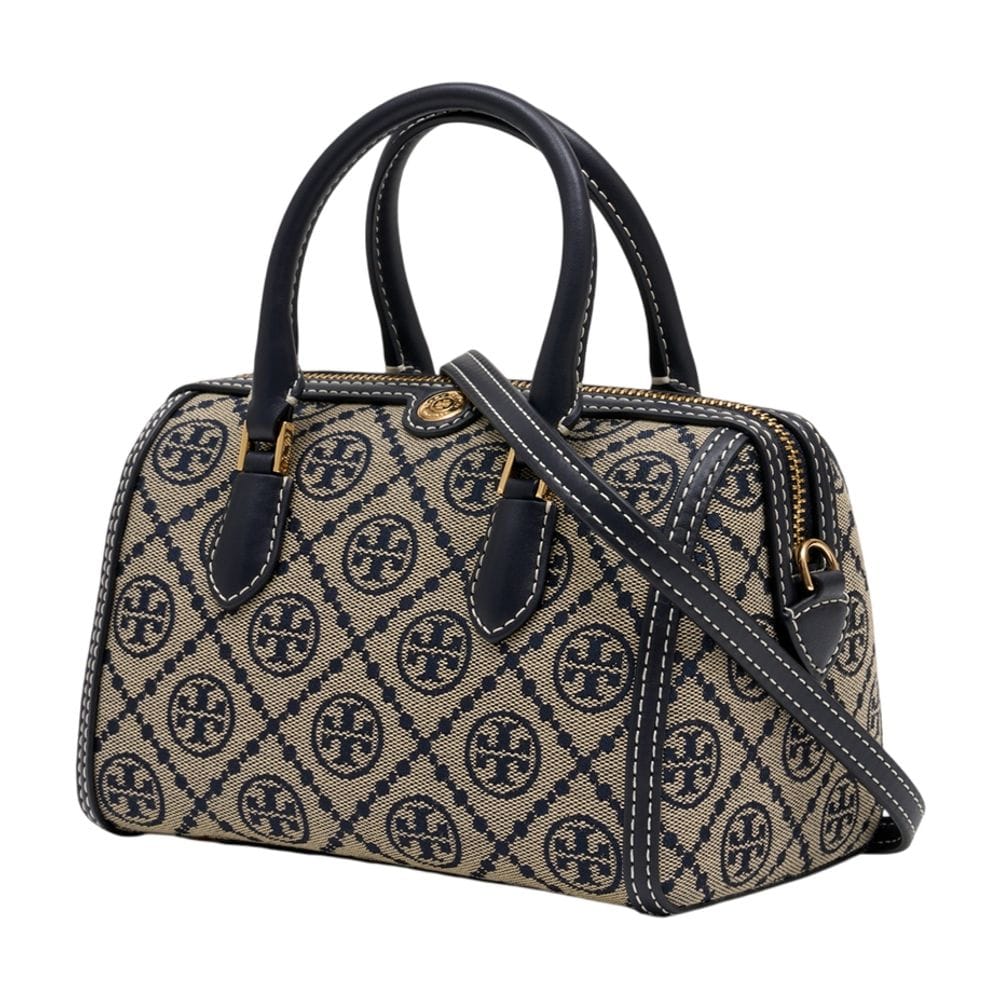 Tory Burch T - Monogram Petite Barrel Shoulder Bag — Navy