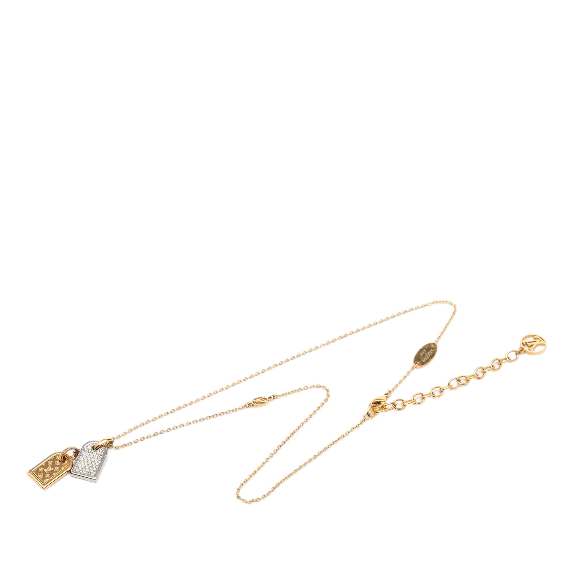 Louis Vuitton Gold Plated Nanogram Pendant Necklace