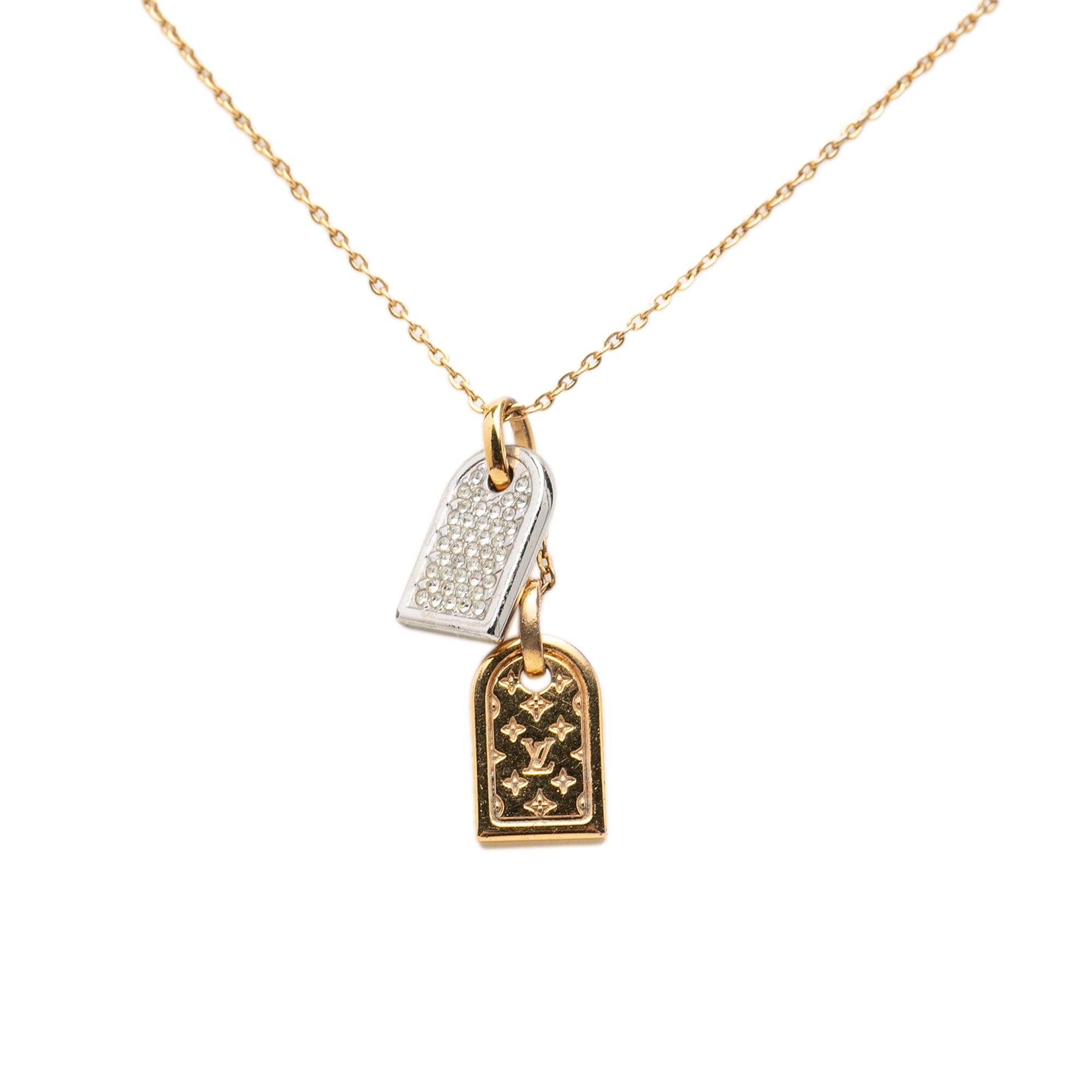 Louis Vuitton Gold Plated Nanogram Pendant Necklace