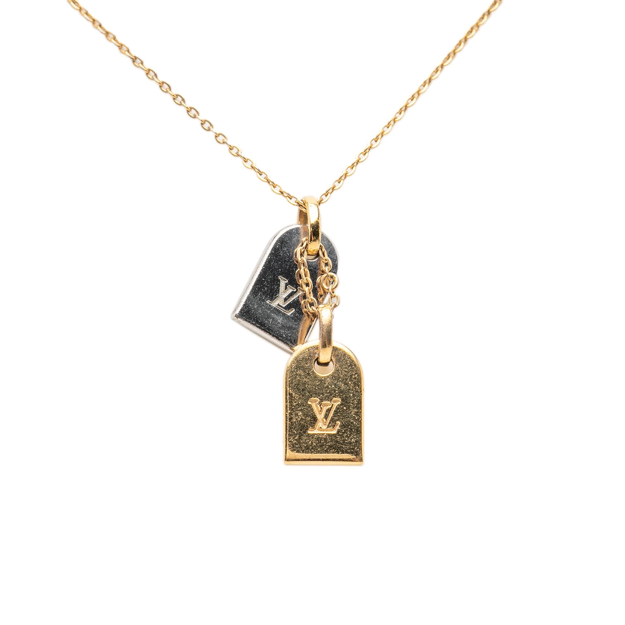 Louis Vuitton Gold Plated Nanogram Pendant Necklace