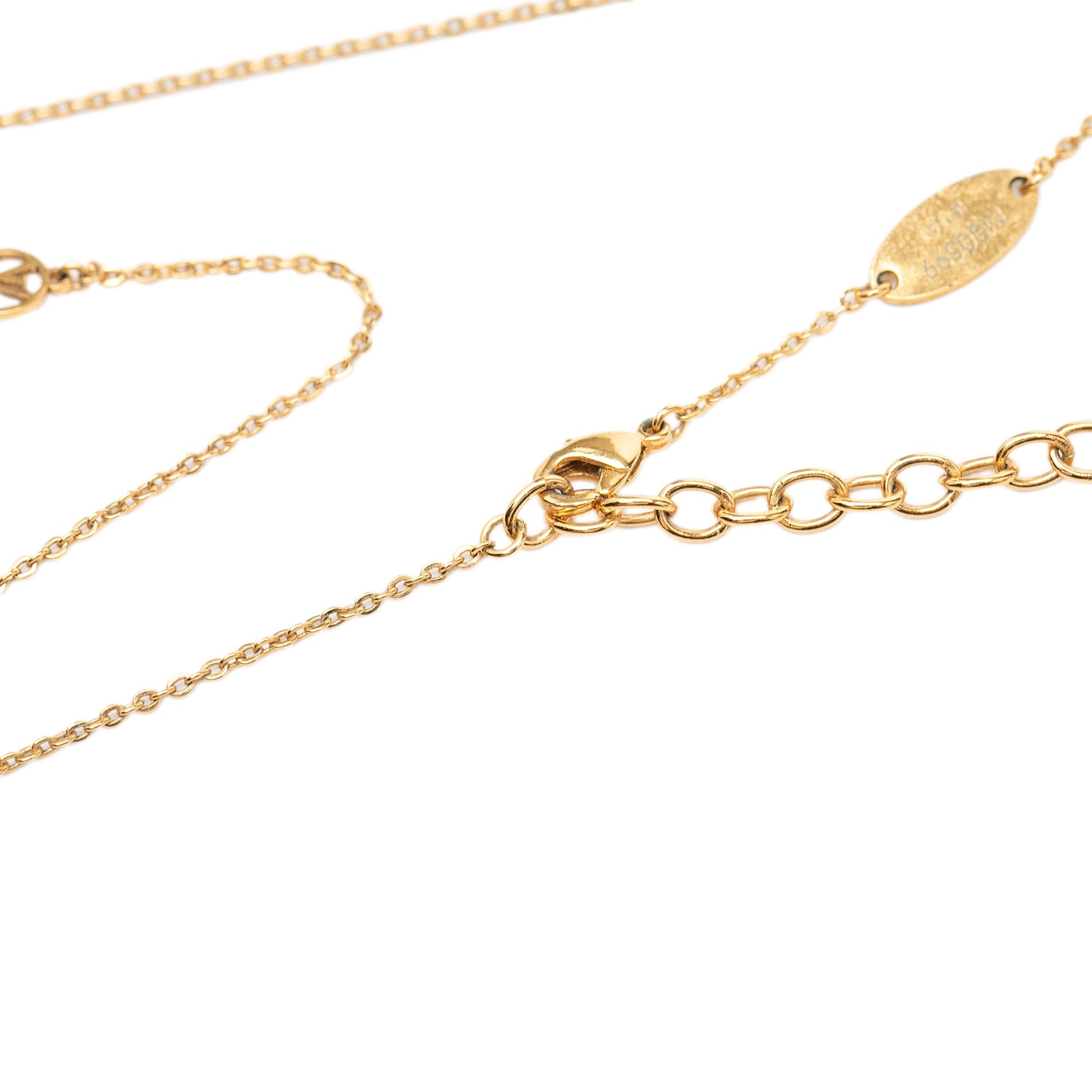 Louis Vuitton Gold Plated Nanogram Pendant Necklace