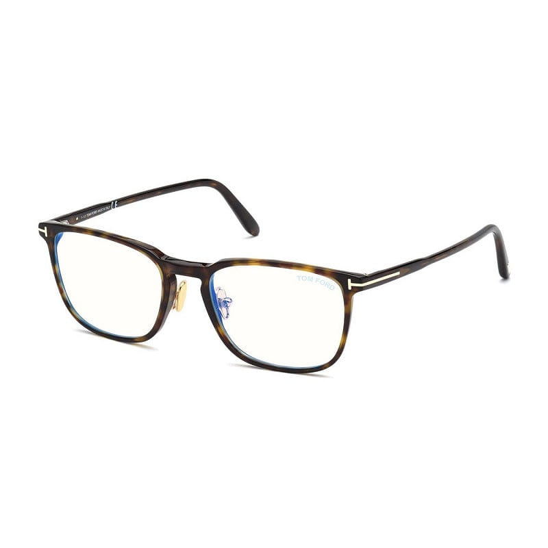Tom Ford Eyeglasses Square Full Rim, Shiny Black with Crystal Frame and Clear Demo Lenses Lens FT5699 - B005