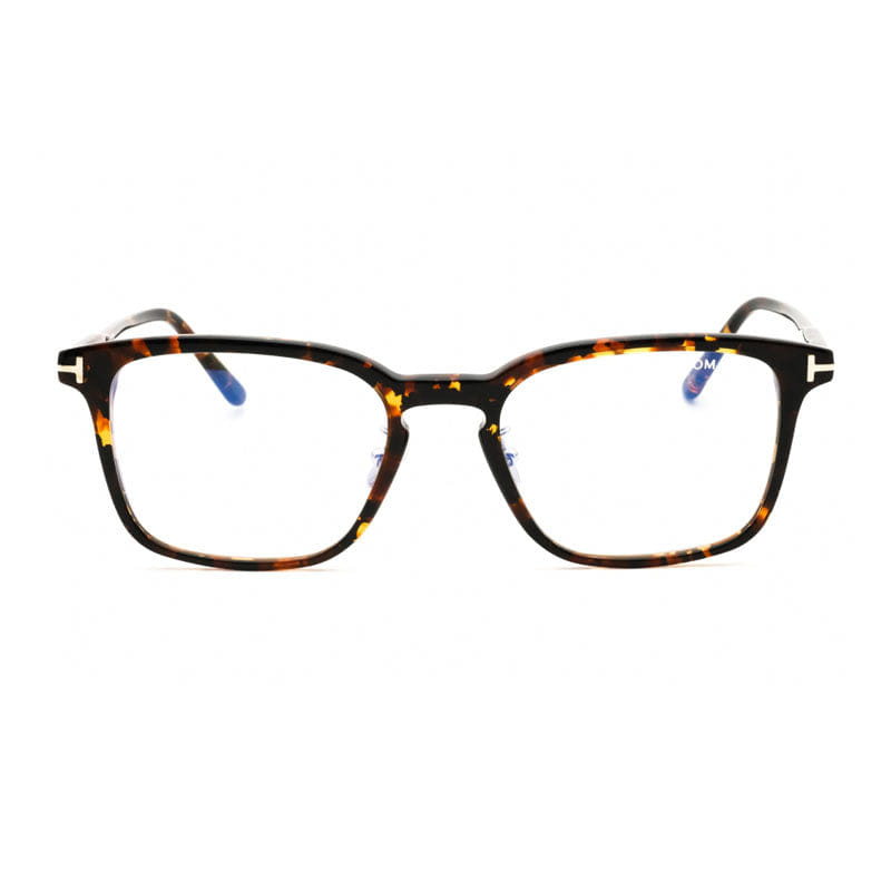 Tom Ford Eyeglasses Square Full Rim, Havana Frame and Clear/Blue - Light Block Lenses Lens FT5928 - D - B056
