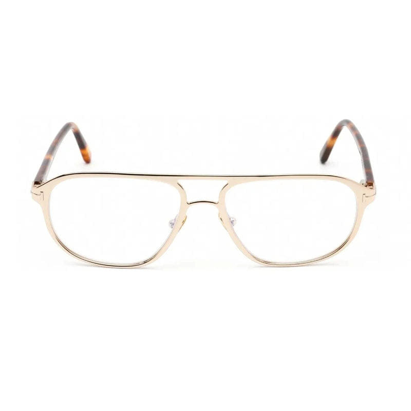 Tom Ford Eyeglasses Aviator Full Rim, Matte Black Frame and Clear Blue Light Block Lens FT5751 - B002